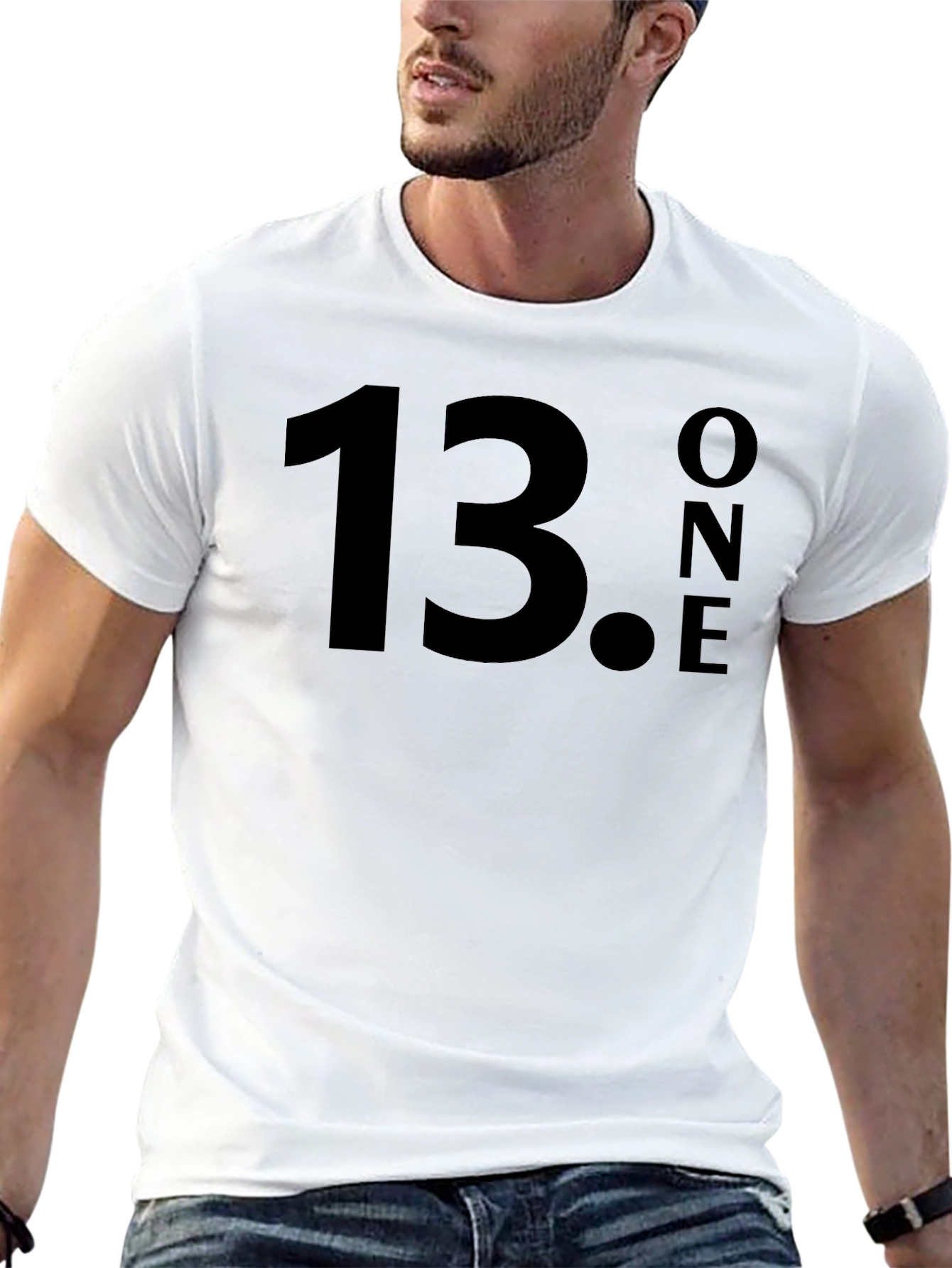 13.ONE Graphic T-Shirt - Black Crew Neck Tee