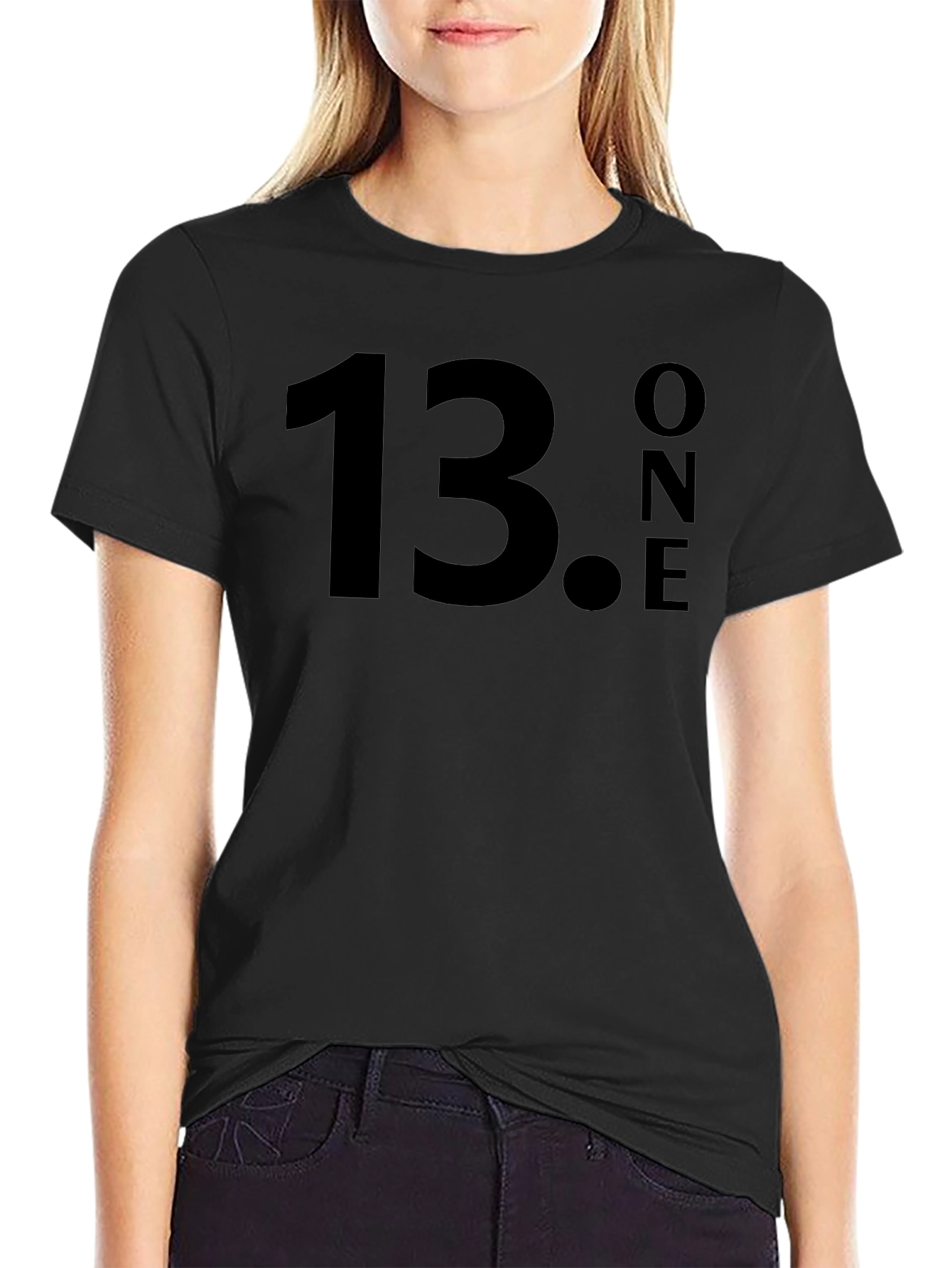 13.ONE Graphic T-Shirt - Black Crew Neck Tee