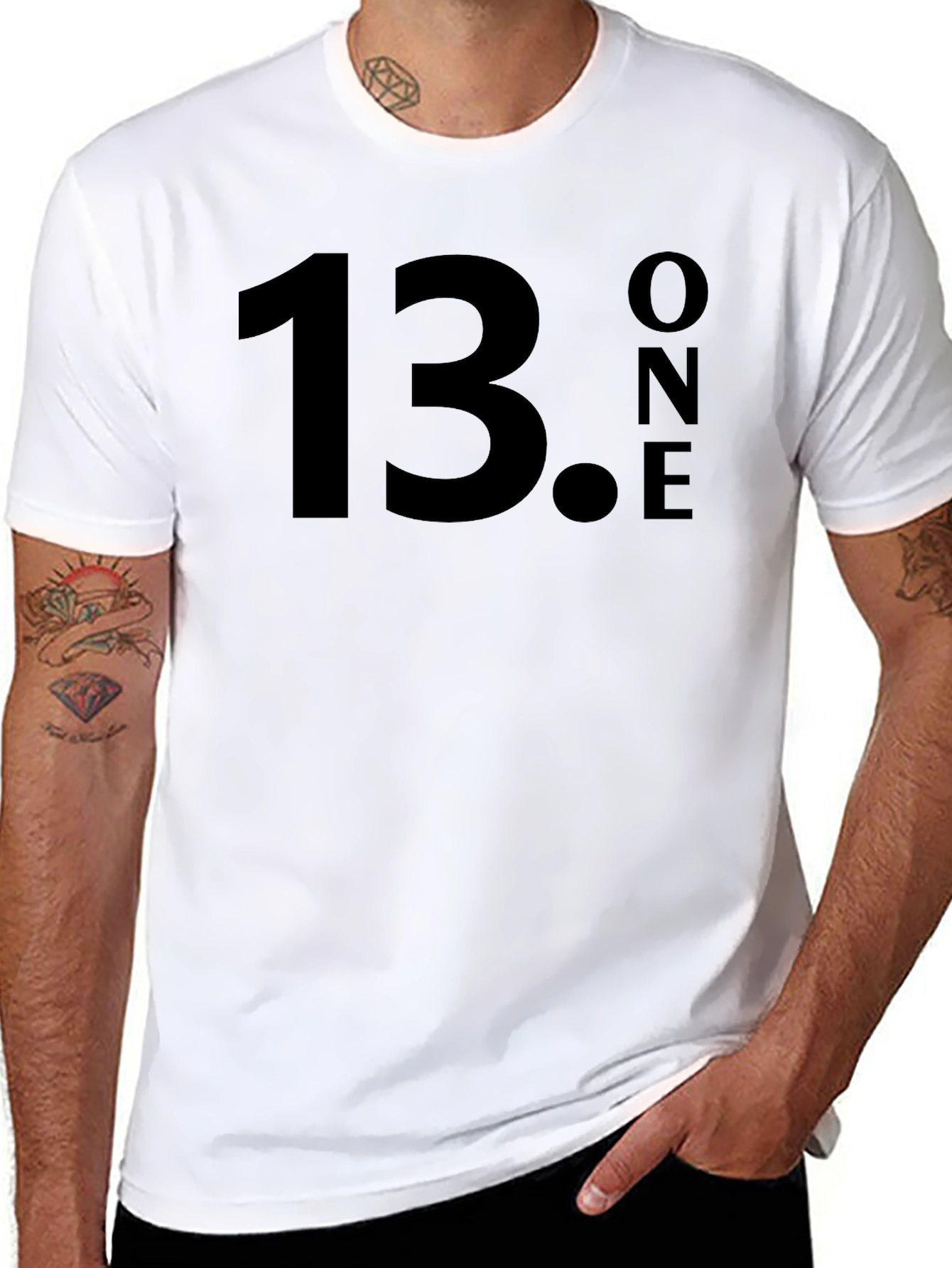 13.ONE Graphic T-Shirt - Black Crew Neck Tee