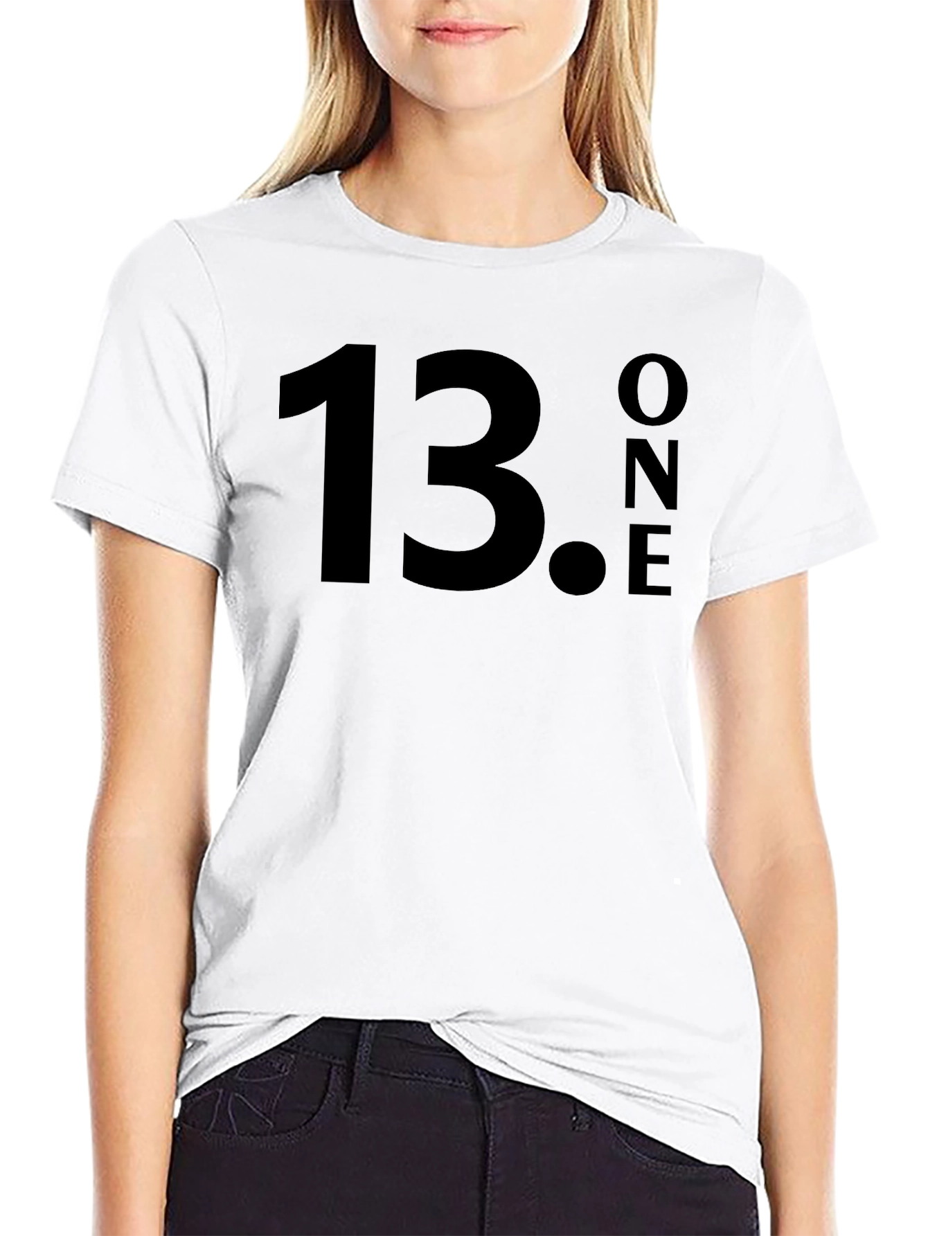 13.ONE Graphic T-Shirt - Black Crew Neck Tee