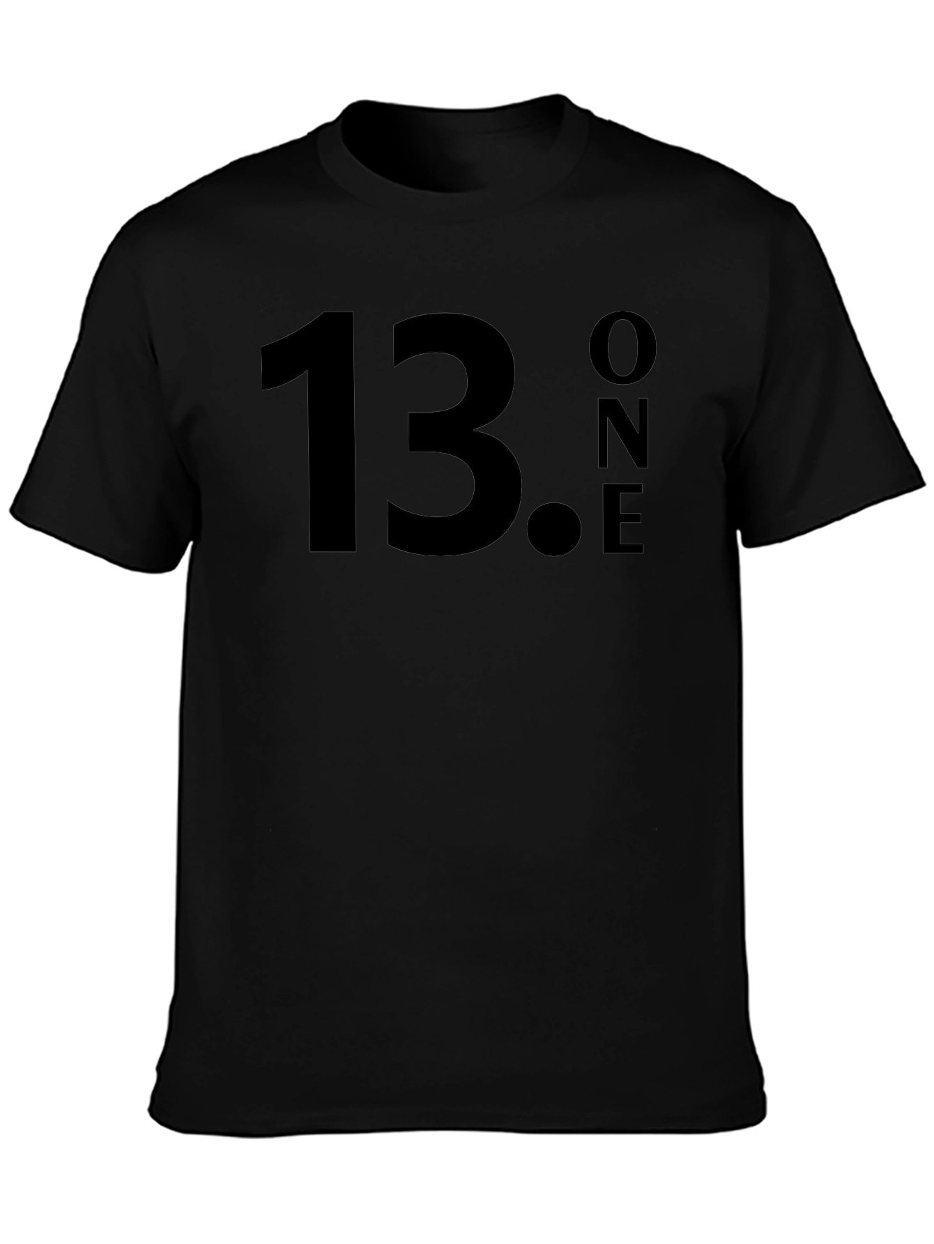 13.ONE Graphic T-Shirt - Black Crew Neck Tee