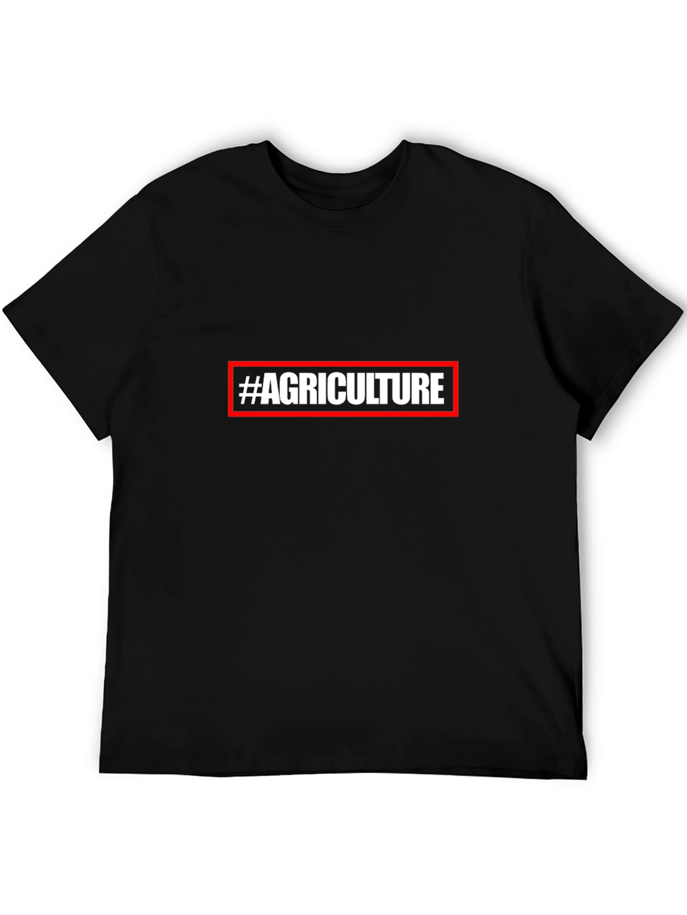 #Agriculture Black Cotton Blend Graphic Tee