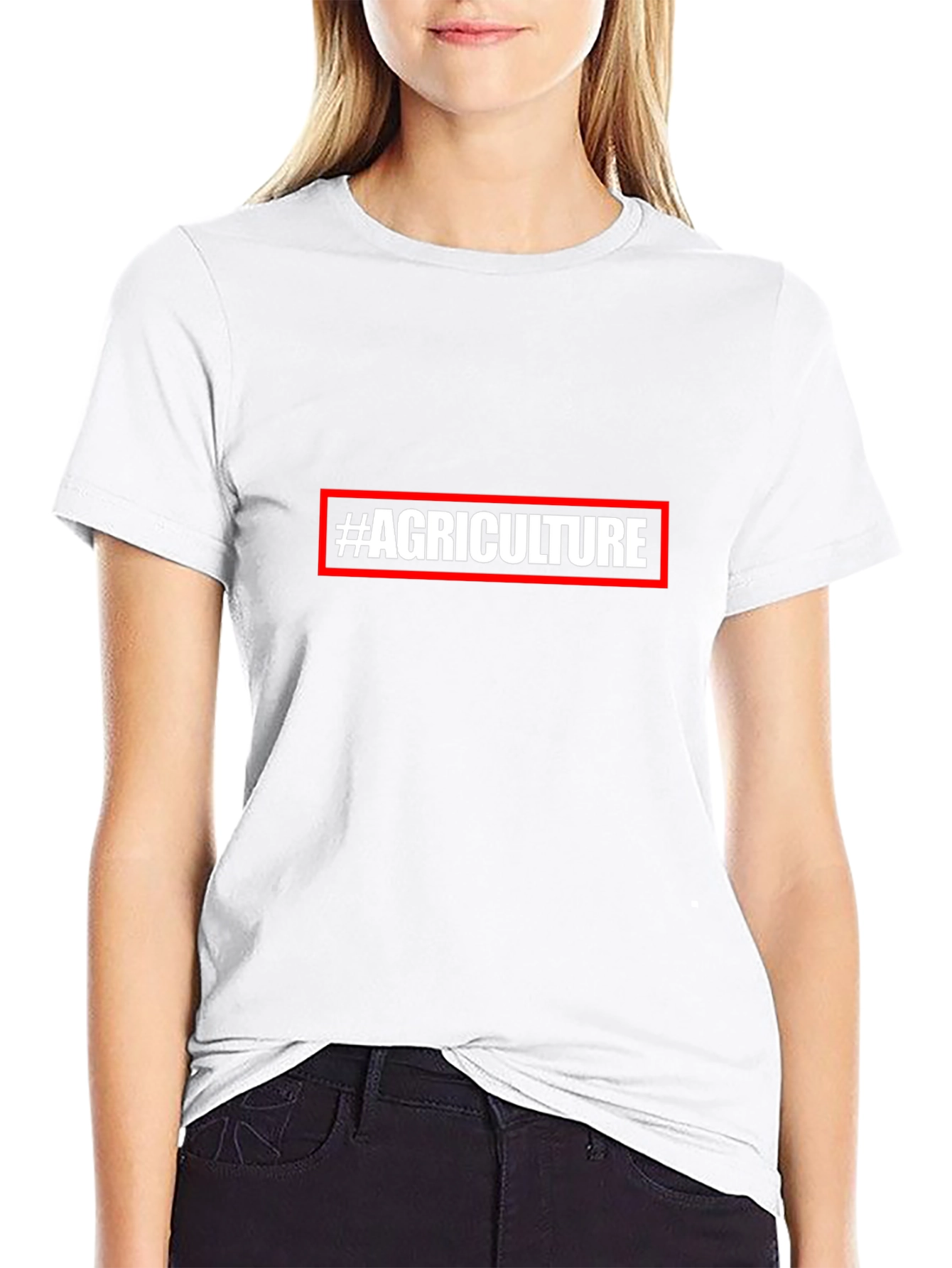 #Agriculture Black Cotton Blend Graphic Tee