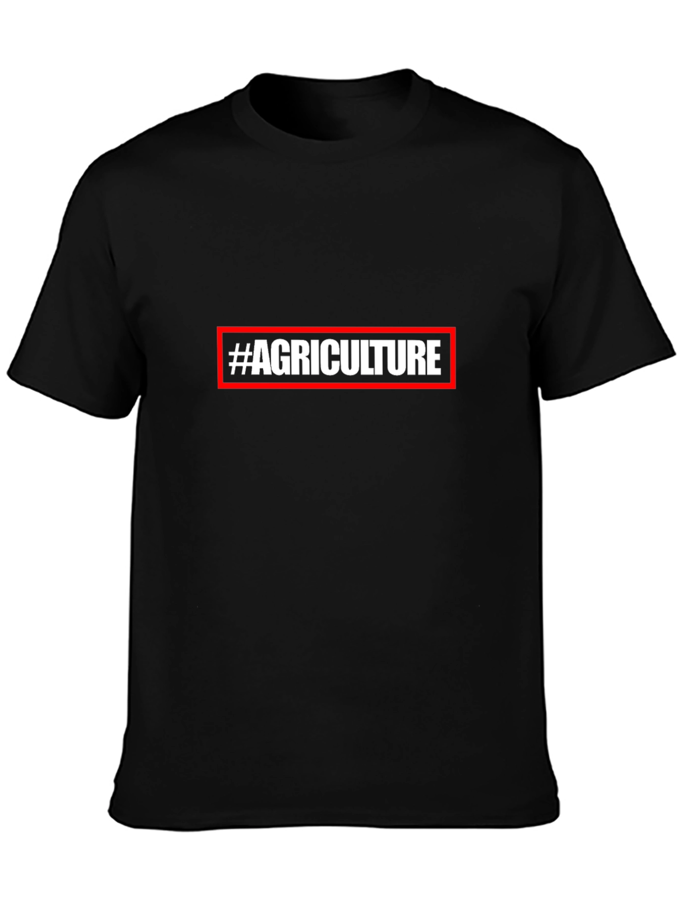 #Agriculture Black Cotton Blend Graphic Tee