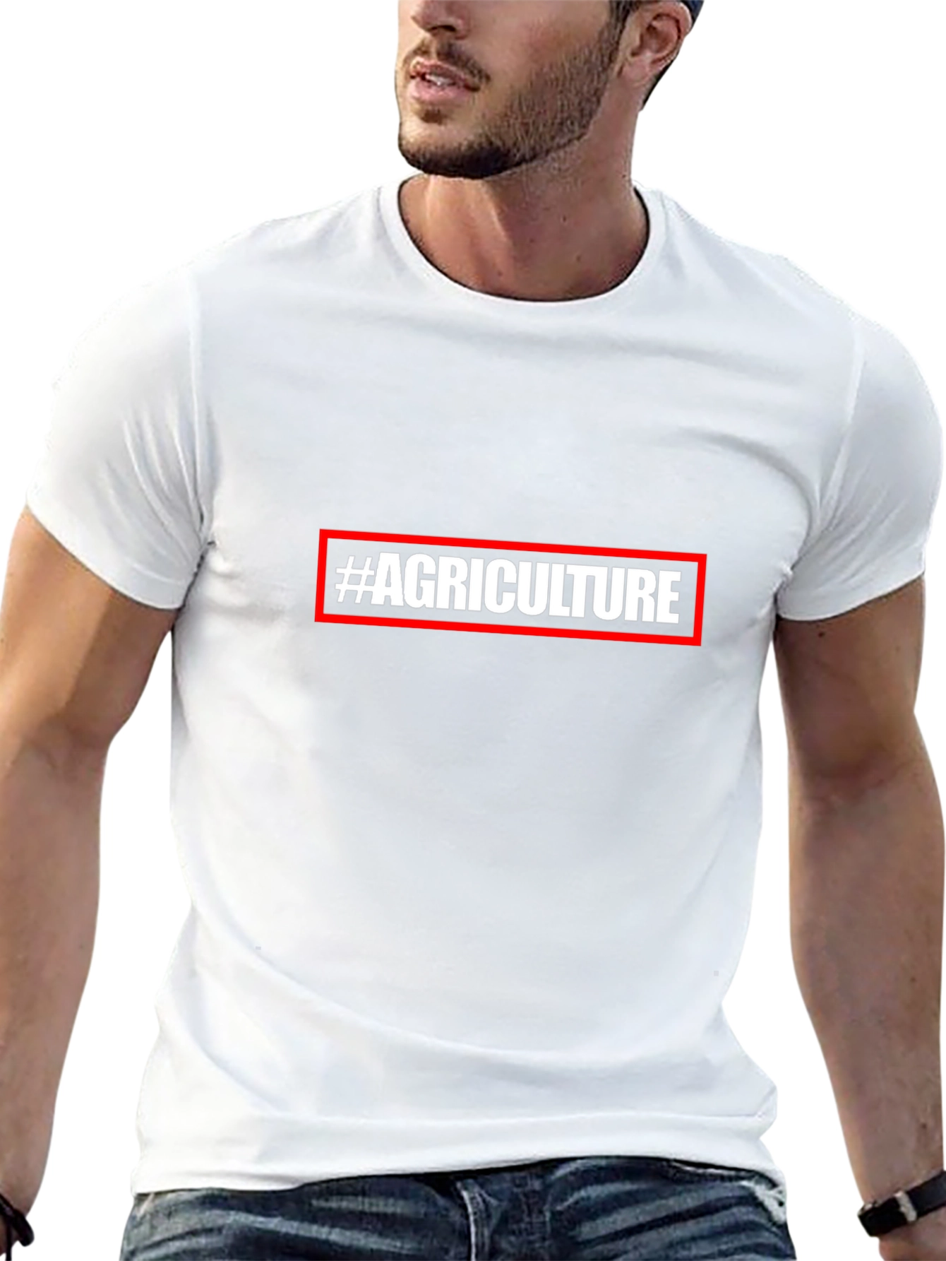 #Agriculture Black Cotton Blend Graphic Tee