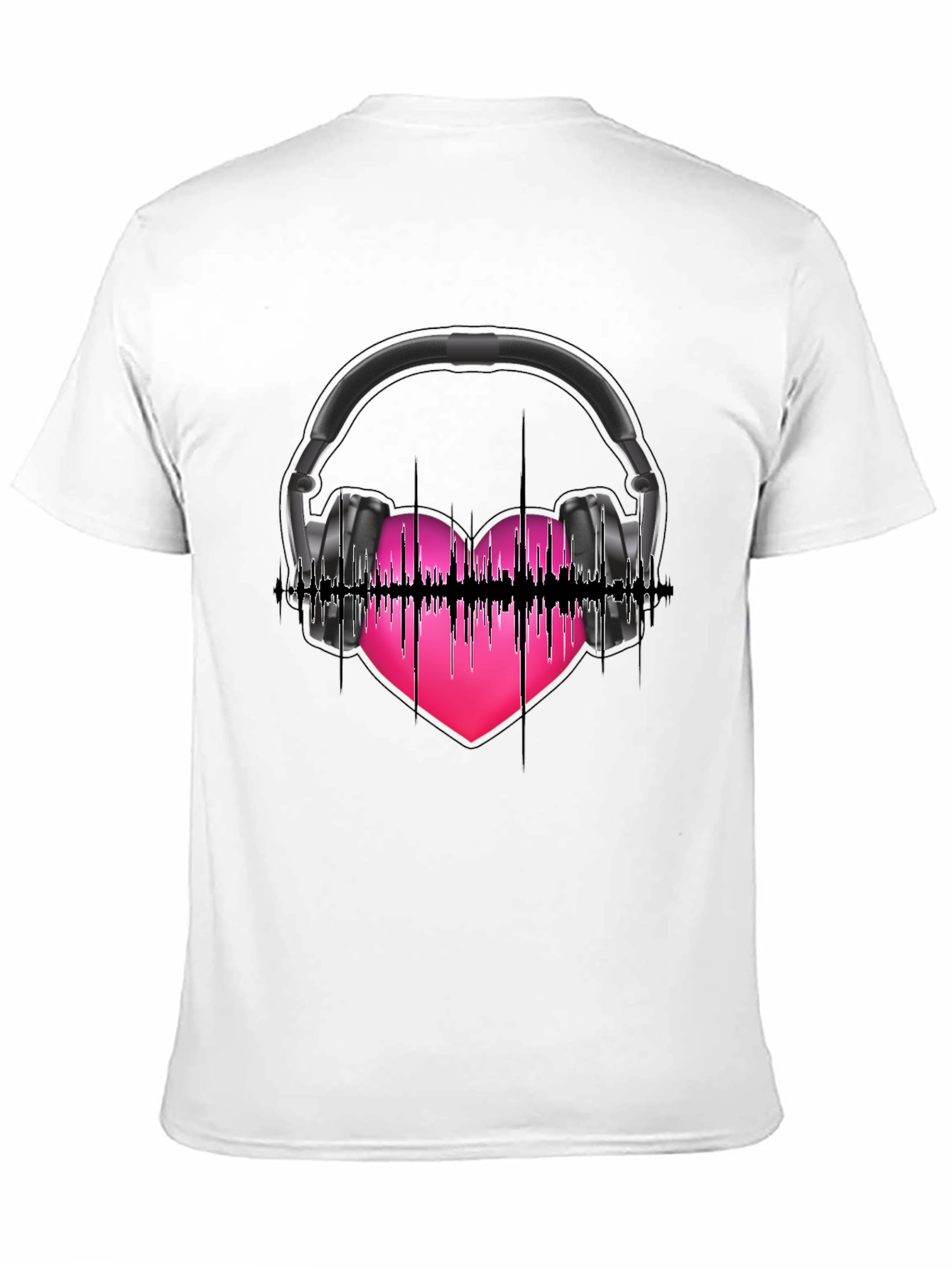 Music Lovers Tee: Headphones & Heartbeat Design
