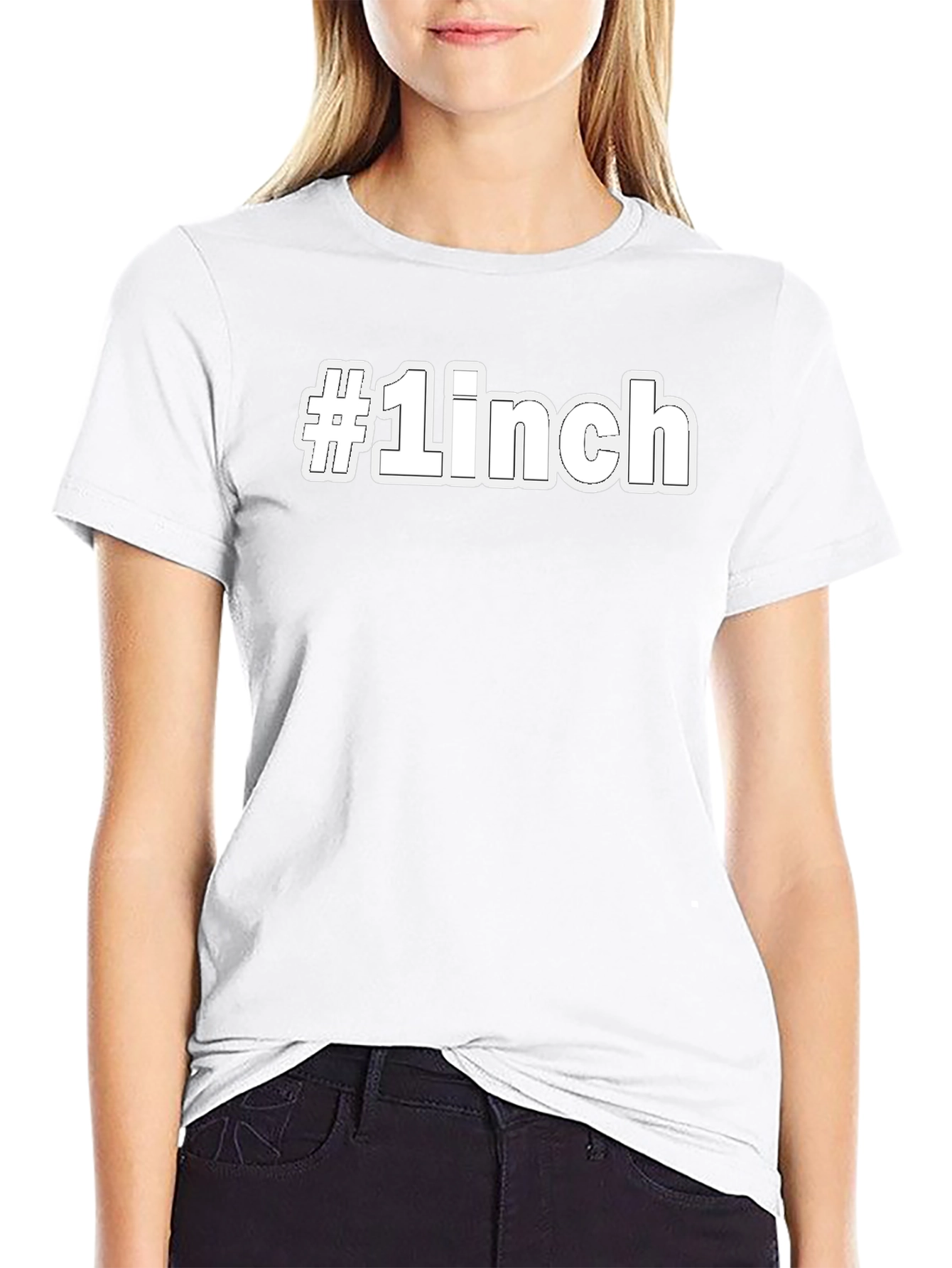 #1Inch Black Cotton Graphic Tee