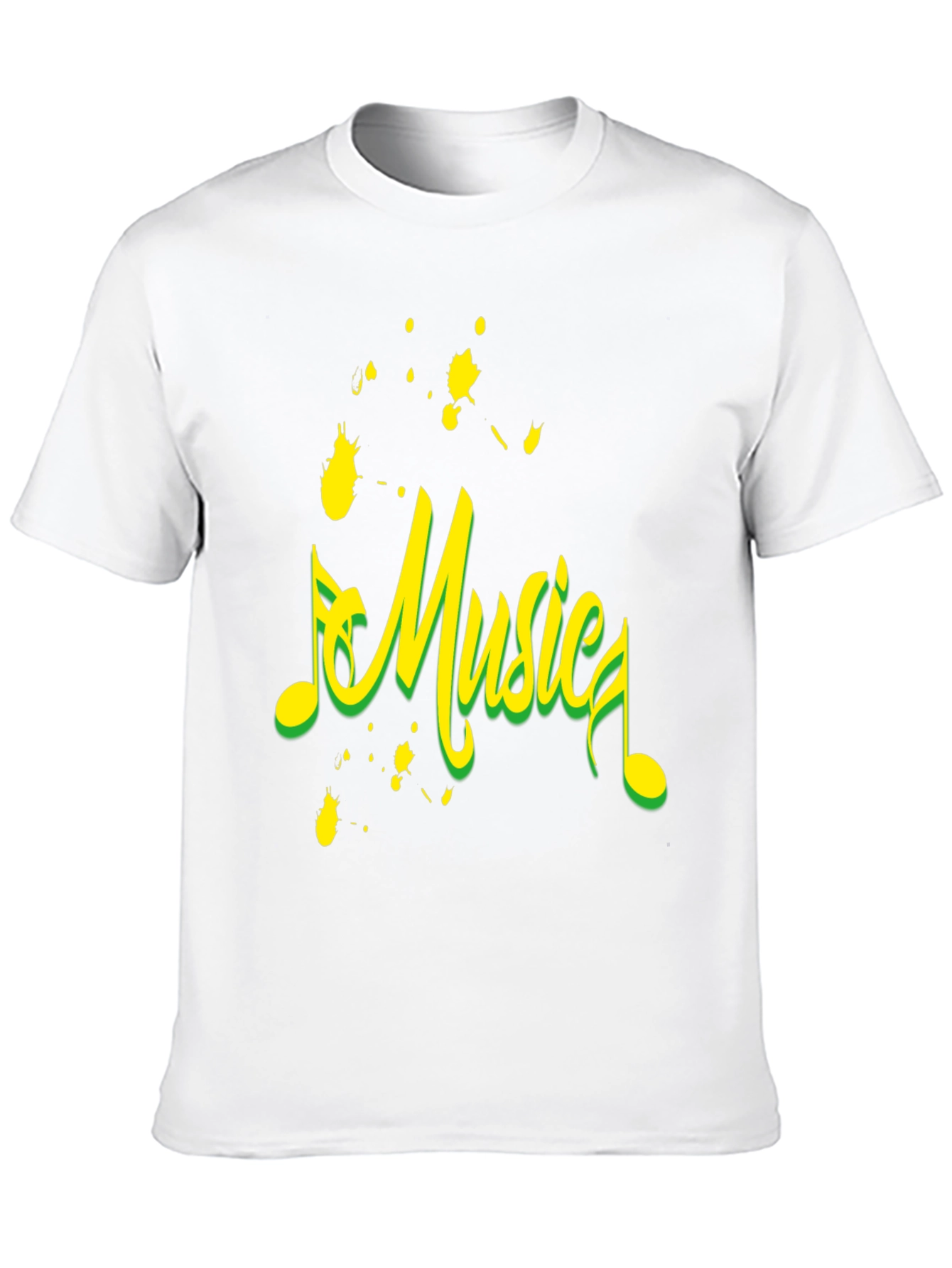 Music Design Black Cotton T-Shirt