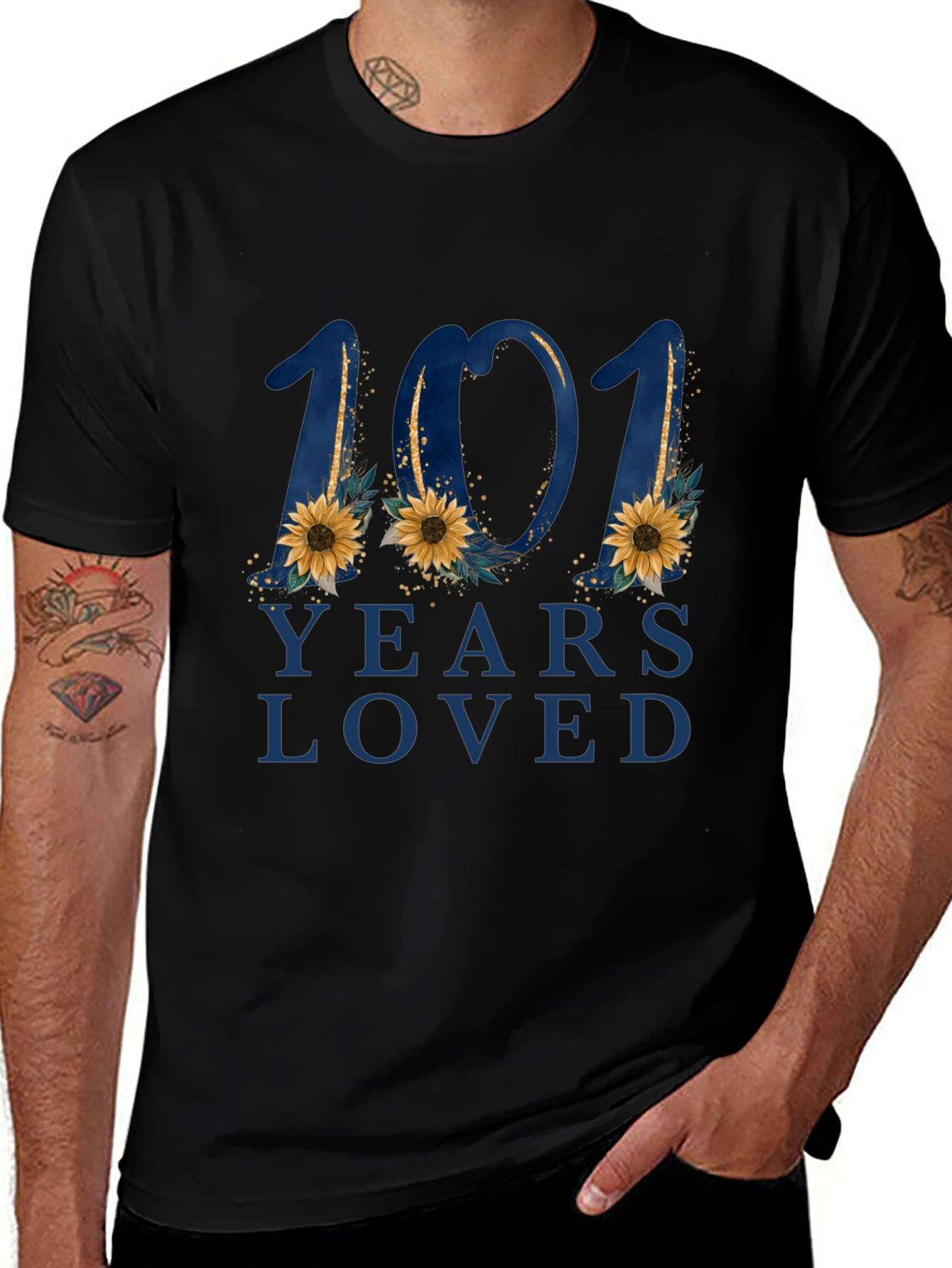 101 Years Loved Floral Graphic T-Shirt