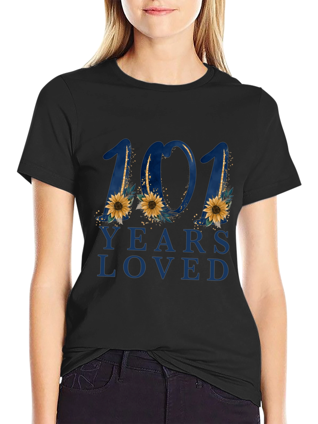 101 Years Loved Floral Graphic T-Shirt
