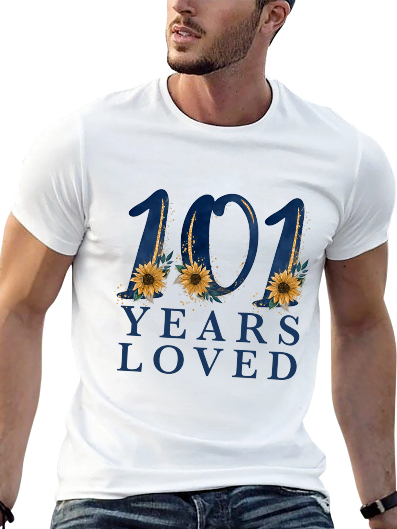 101 Years Loved Floral Graphic T-Shirt