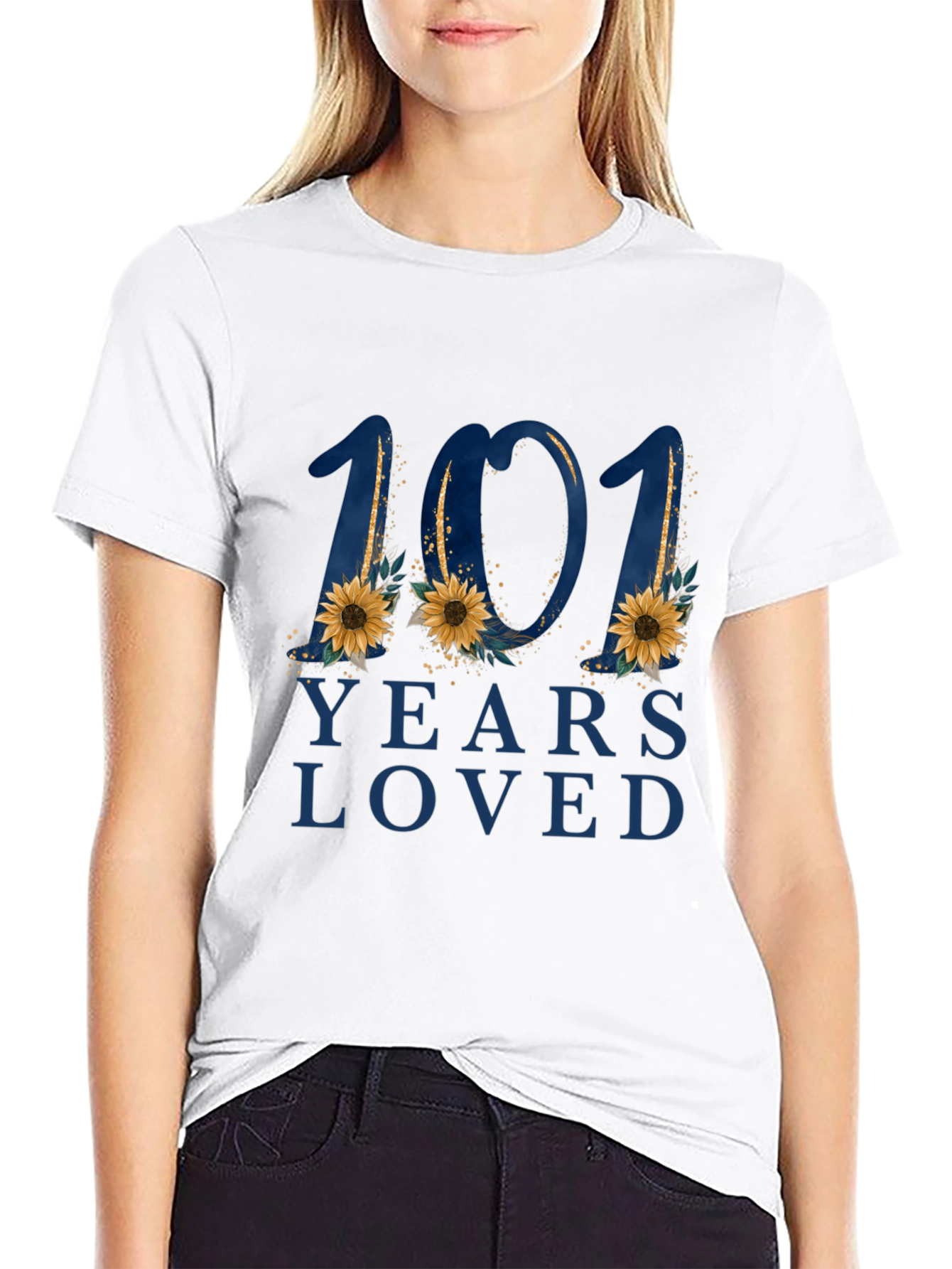 101 Years Loved Floral Graphic T-Shirt