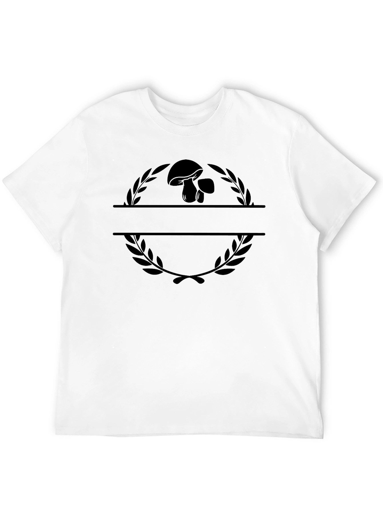 Mushroom Wreath Black T-Shirt