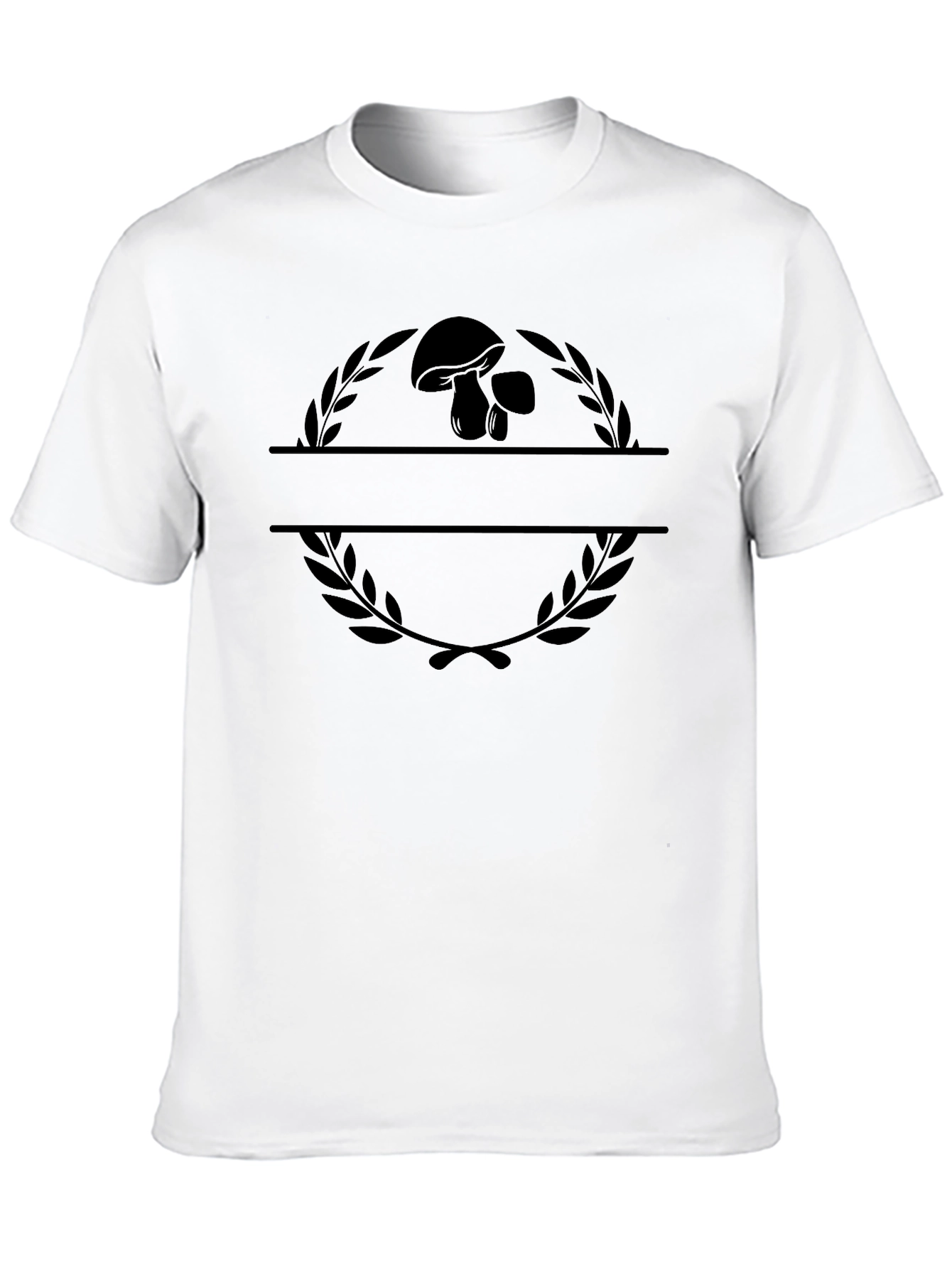 Mushroom Wreath Black T-Shirt
