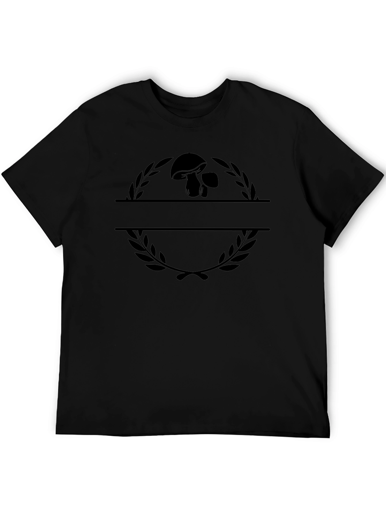 Mushroom Wreath Black T-Shirt