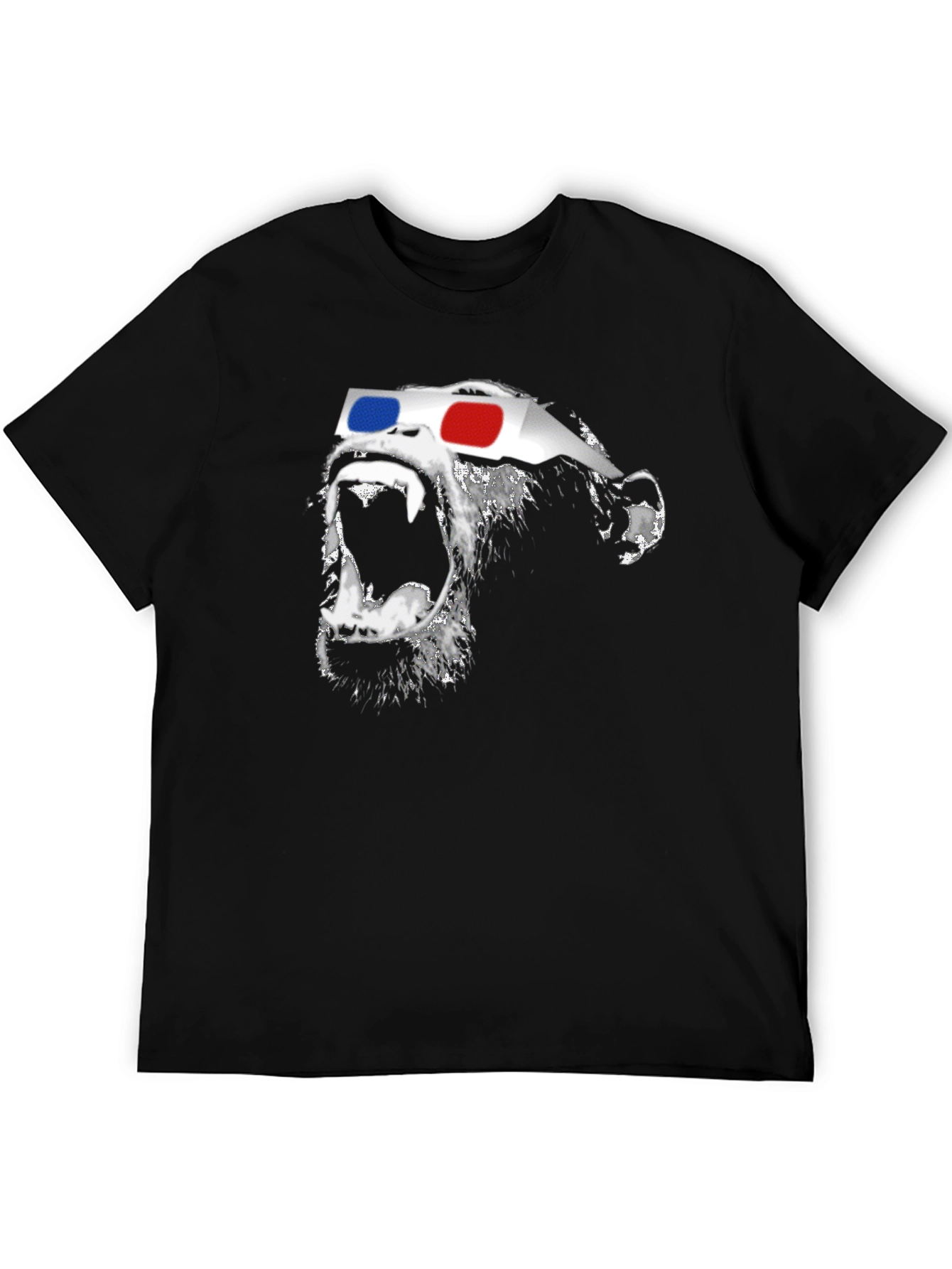 3D Gorilla Graphic Tee - Stylish Black T-Shirt