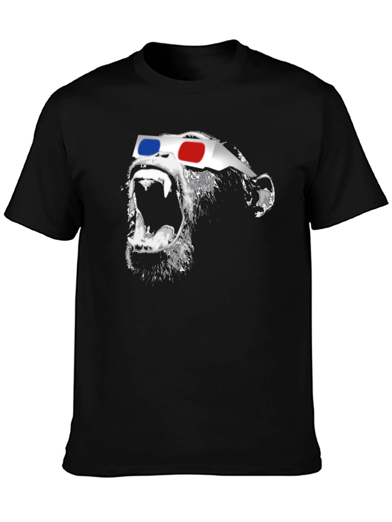 3D Gorilla Graphic Tee - Stylish Black T-Shirt