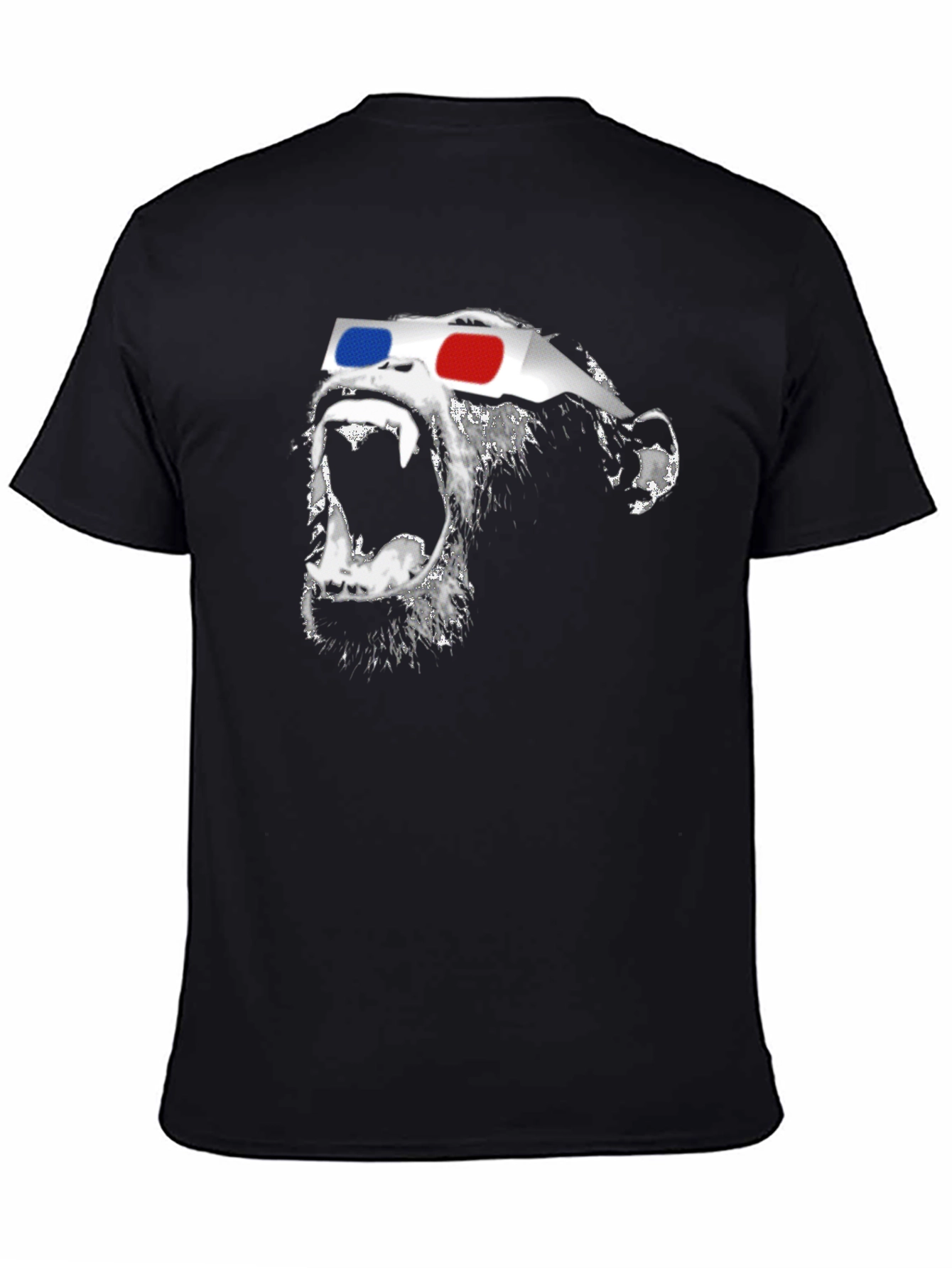 3D Gorilla Graphic Tee - Stylish Black T-Shirt