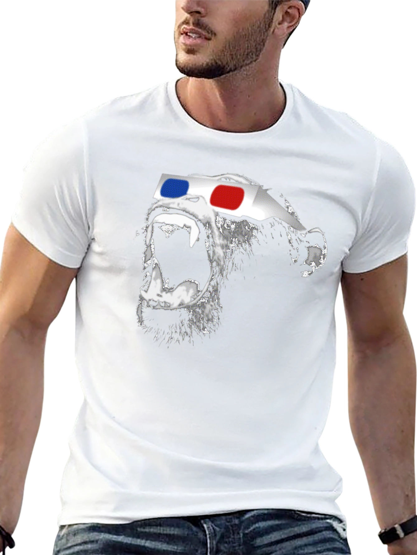 3D Gorilla Graphic Tee - Stylish Black T-Shirt