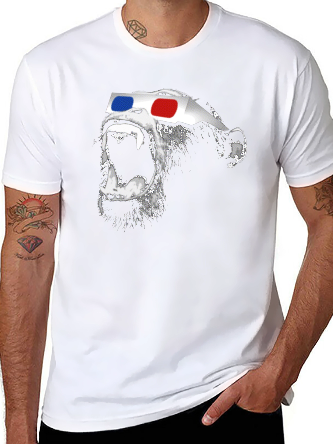 3D Gorilla Graphic Tee - Stylish Black T-Shirt