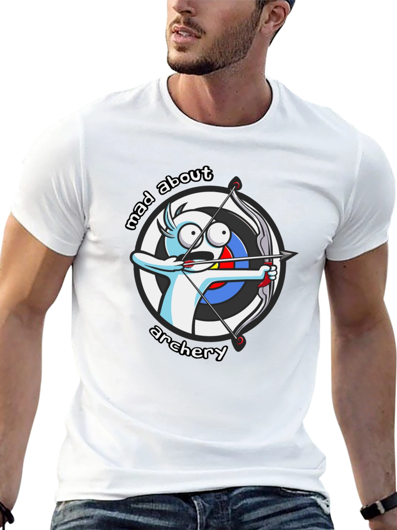 Mad About Archery Cartoon Graphic T-Shirt