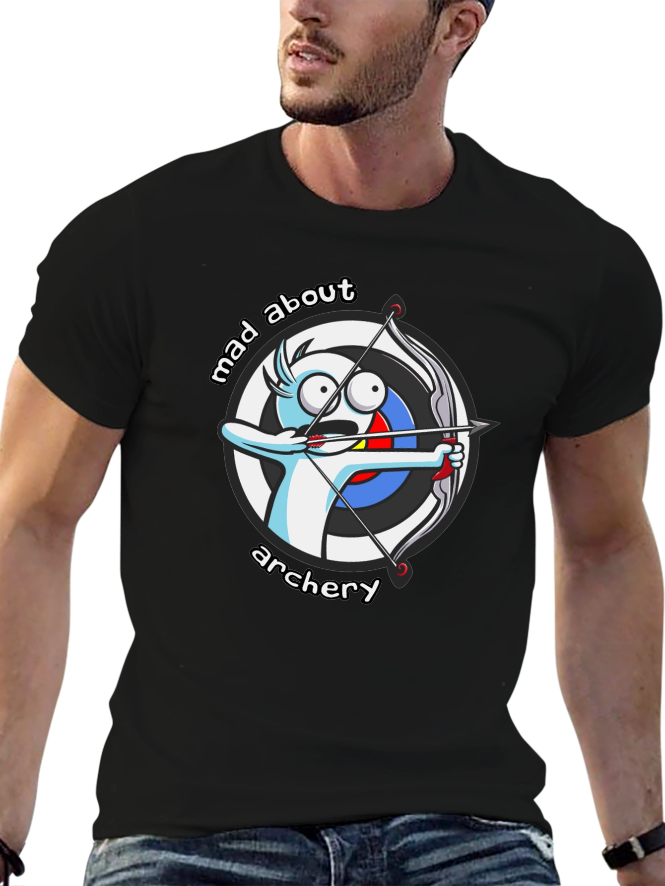 Mad About Archery Cartoon Graphic T-Shirt