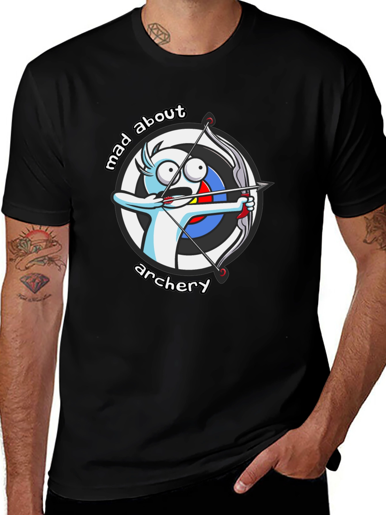 Mad About Archery Cartoon Graphic T-Shirt