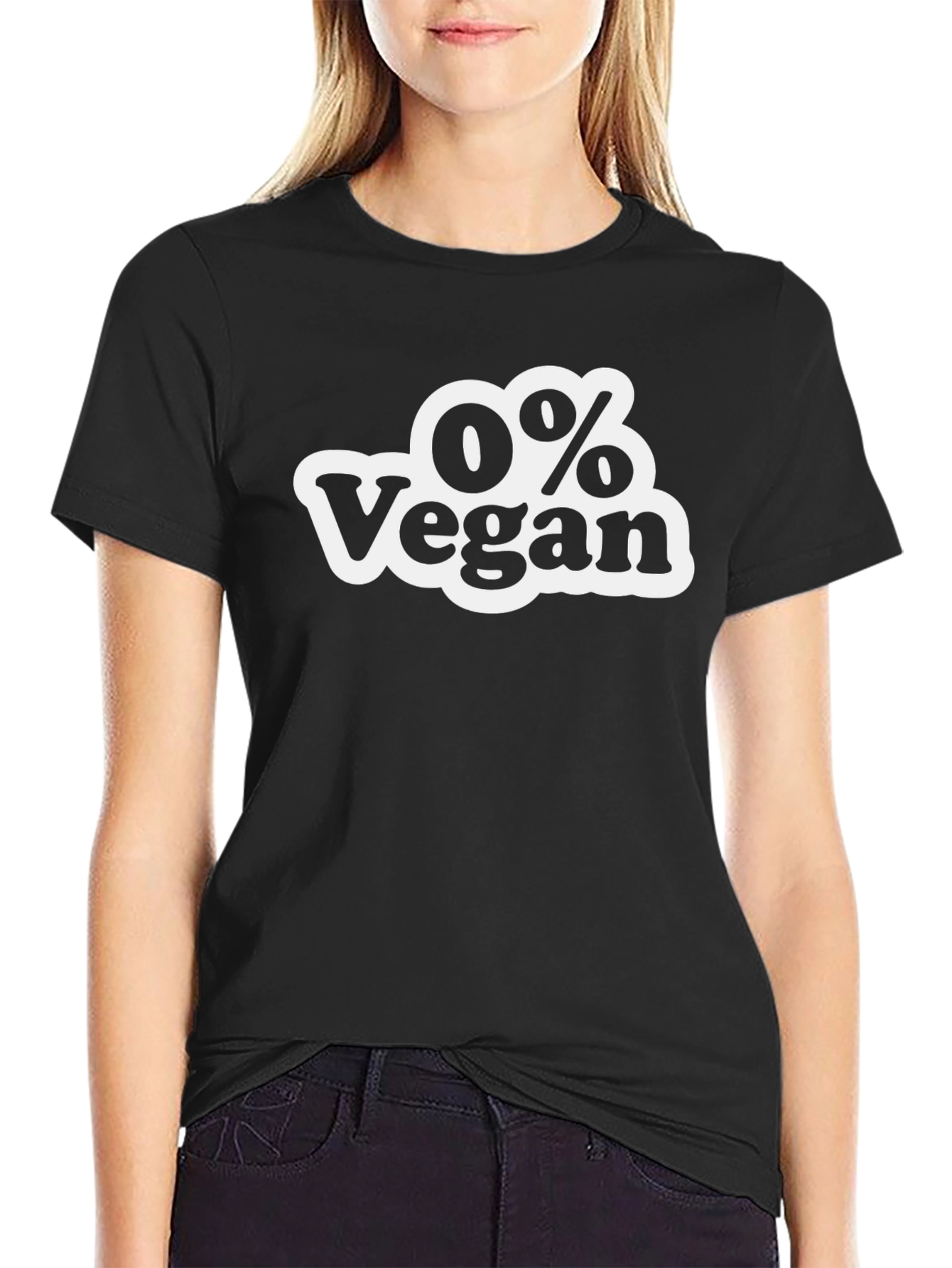 0% Vegan Mens Black Graphic T-Shirt