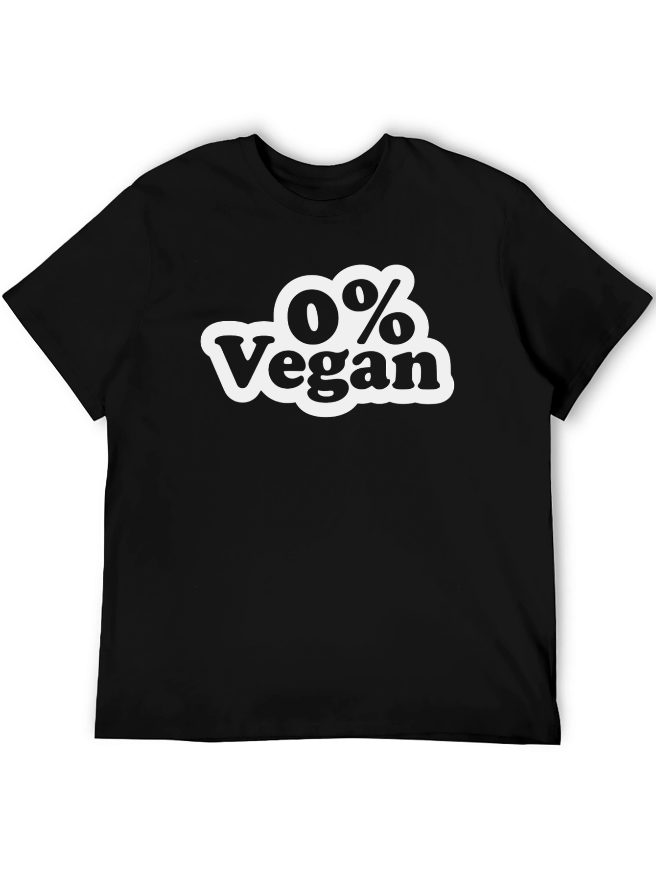 0% Vegan Mens Black Graphic T-Shirt