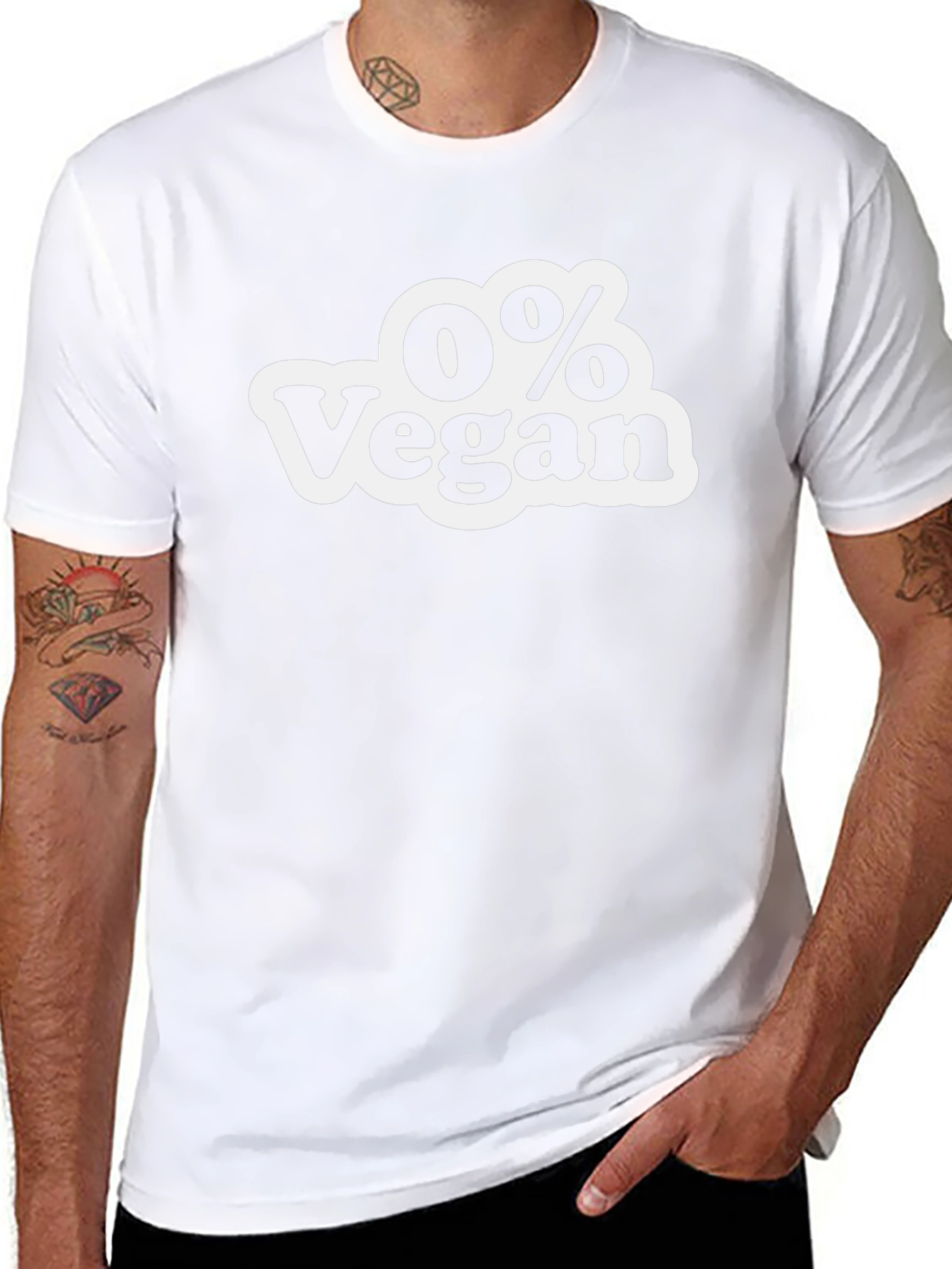0% Vegan Mens Black Graphic T-Shirt
