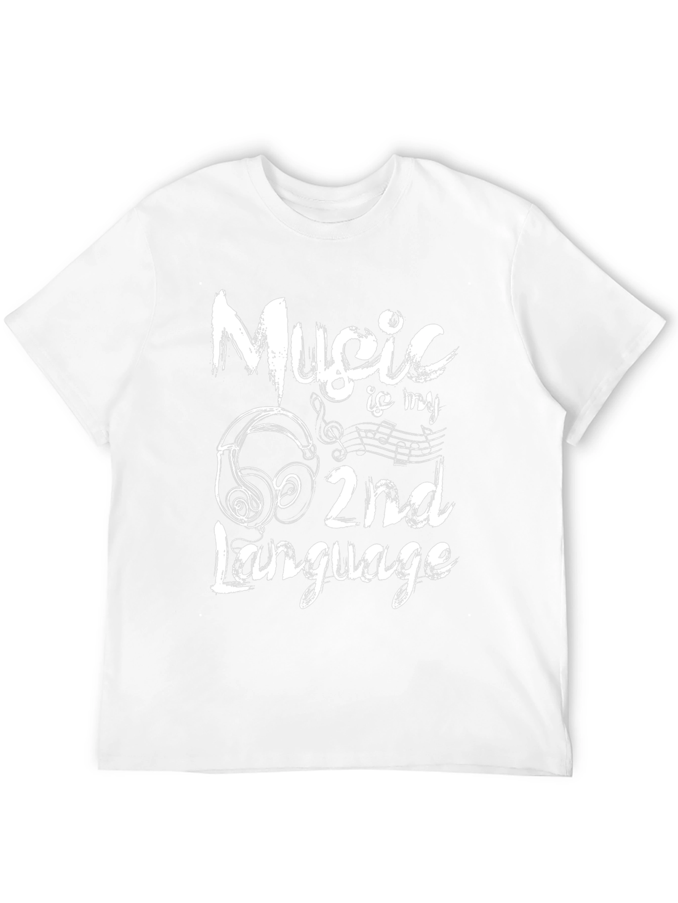 Music is My 2nd Language Black Graphic Tee