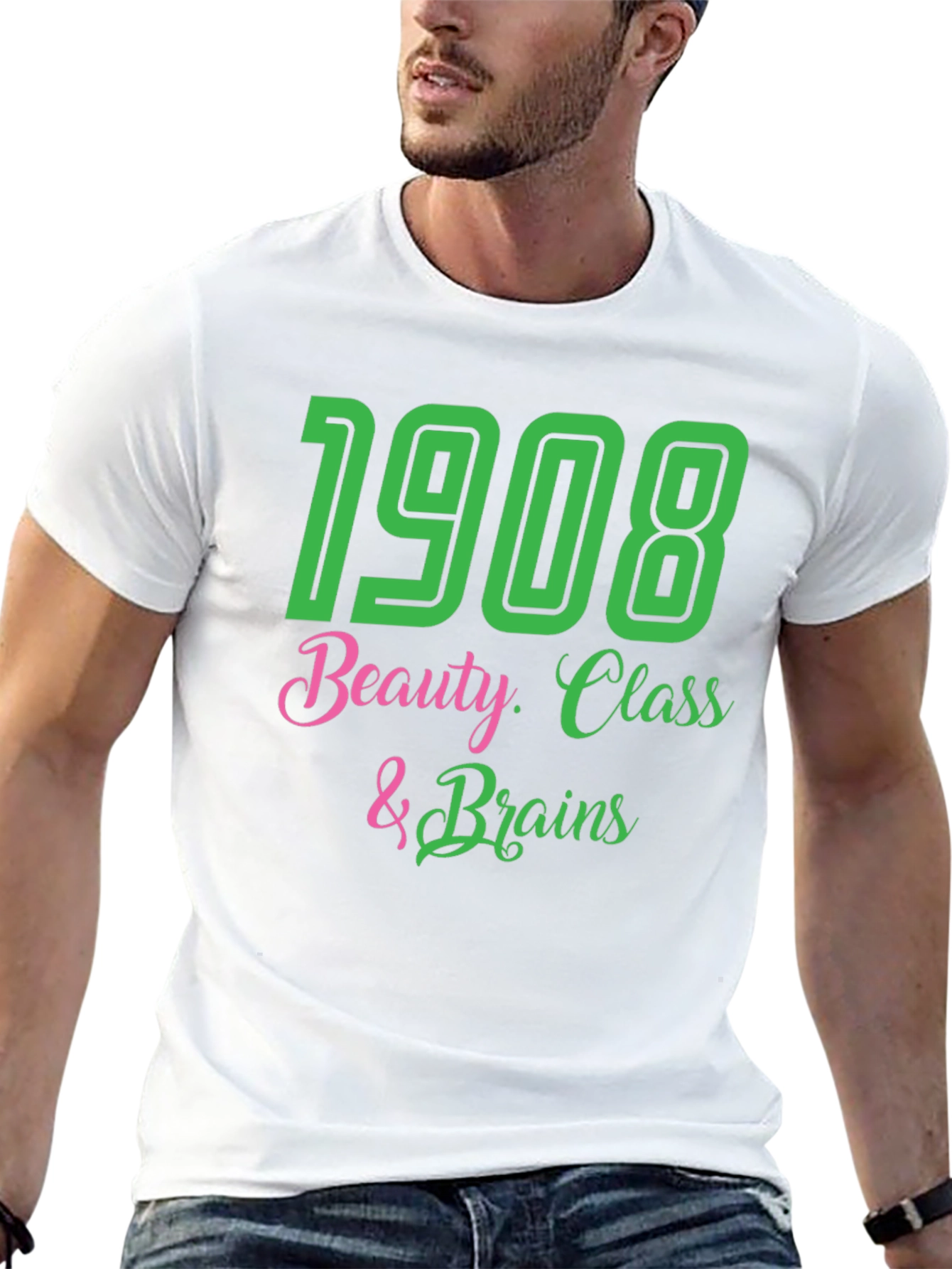 1908 Beauty Class & Brains Graphic T-Shirt