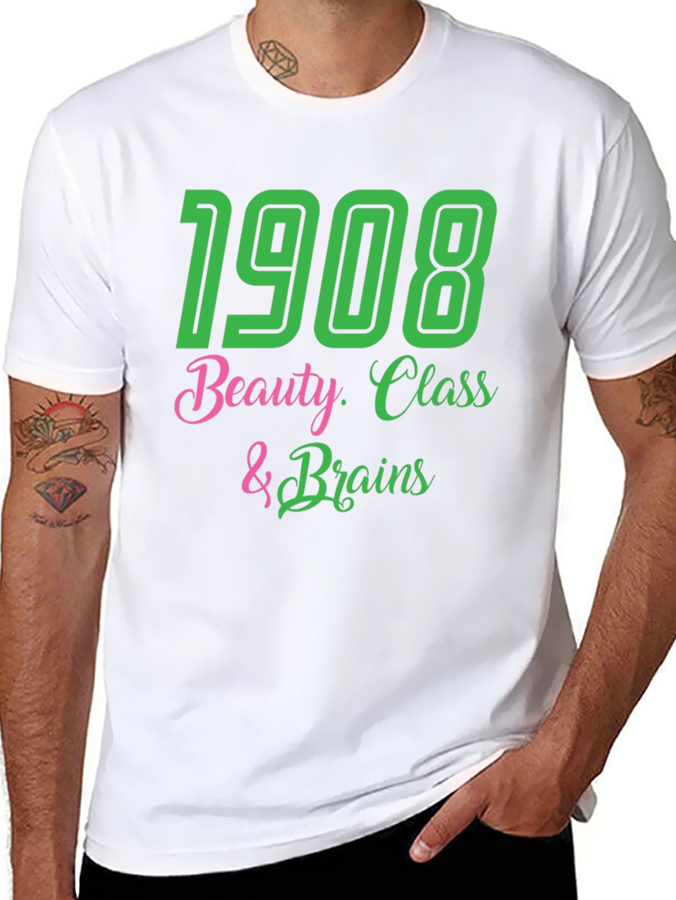 1908 Beauty Class & Brains Graphic T-Shirt