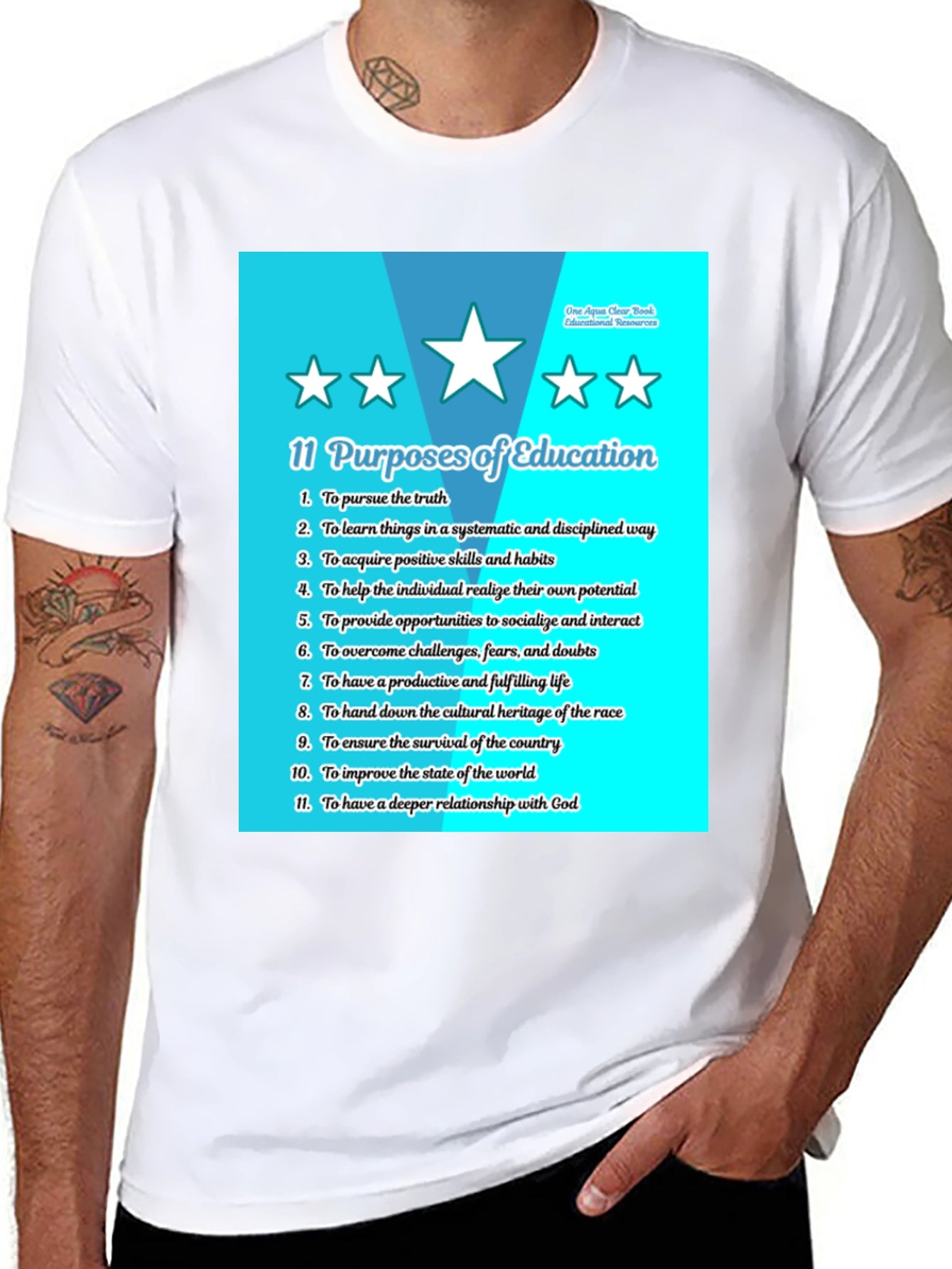 11 Purposes of Education Black T-Shirt