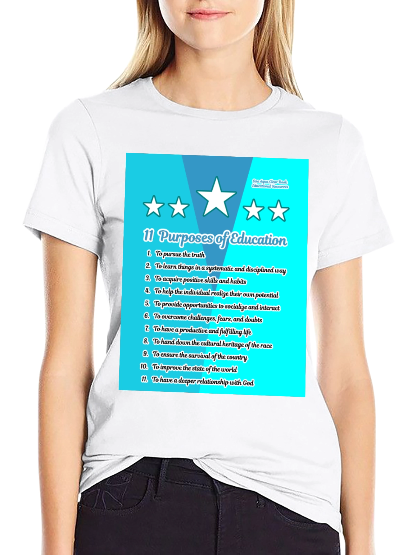 11 Purposes of Education Black T-Shirt
