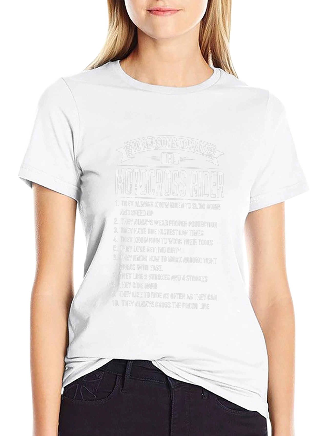 10 Reasons to Date a Motocross Rider Black T-Shirt