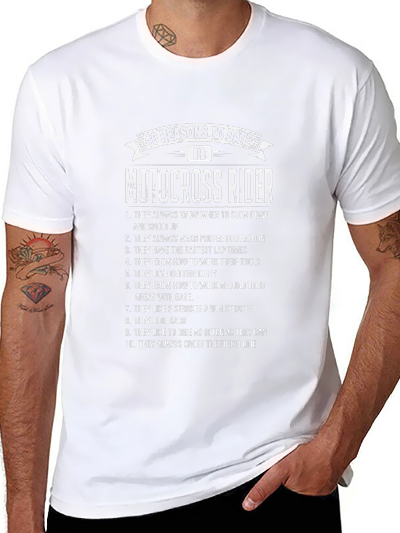 10 Reasons to Date a Motocross Rider Black T-Shirt