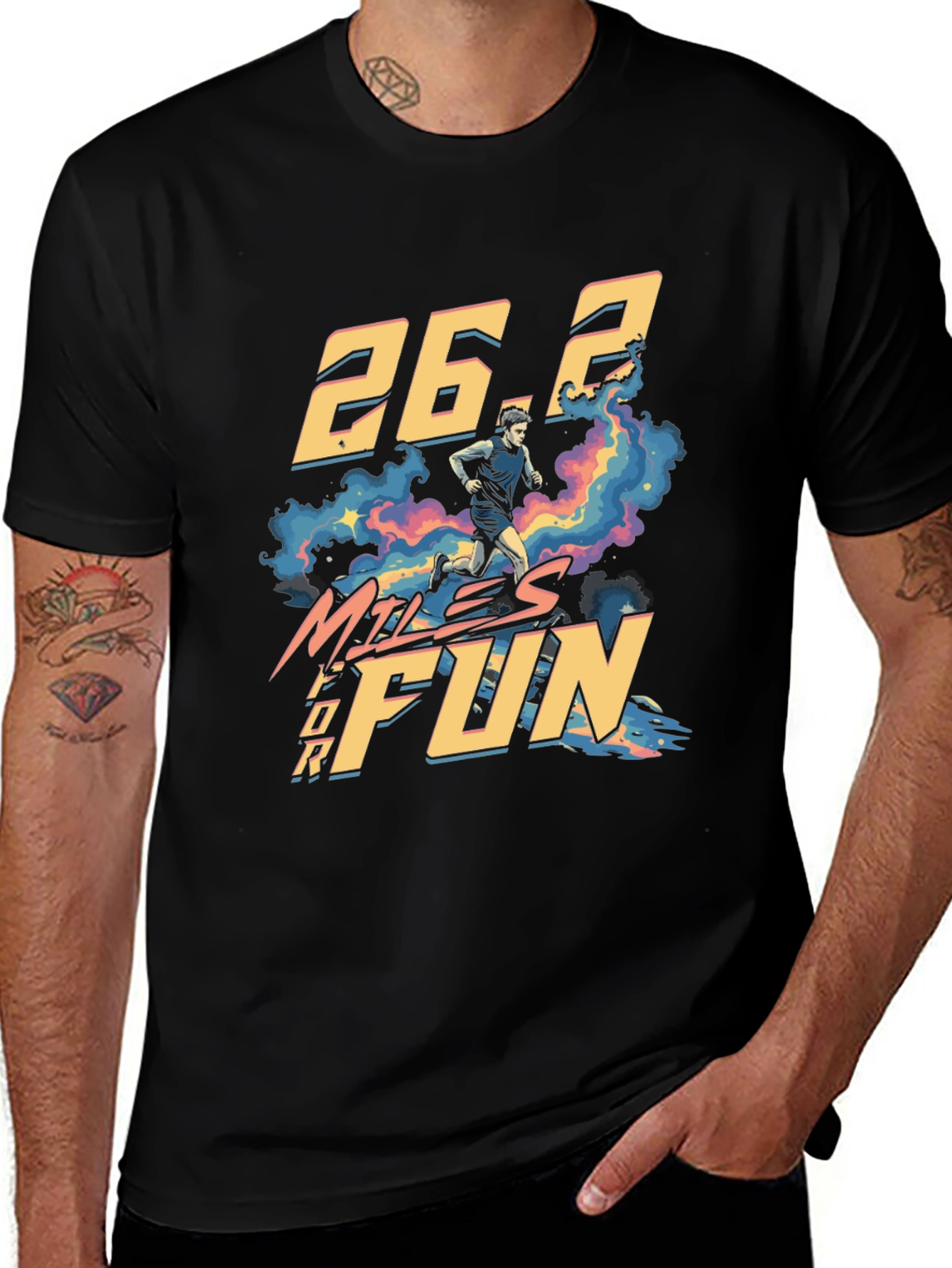 26.2 Miles For Fun Marathon Runner Graphic Tee
