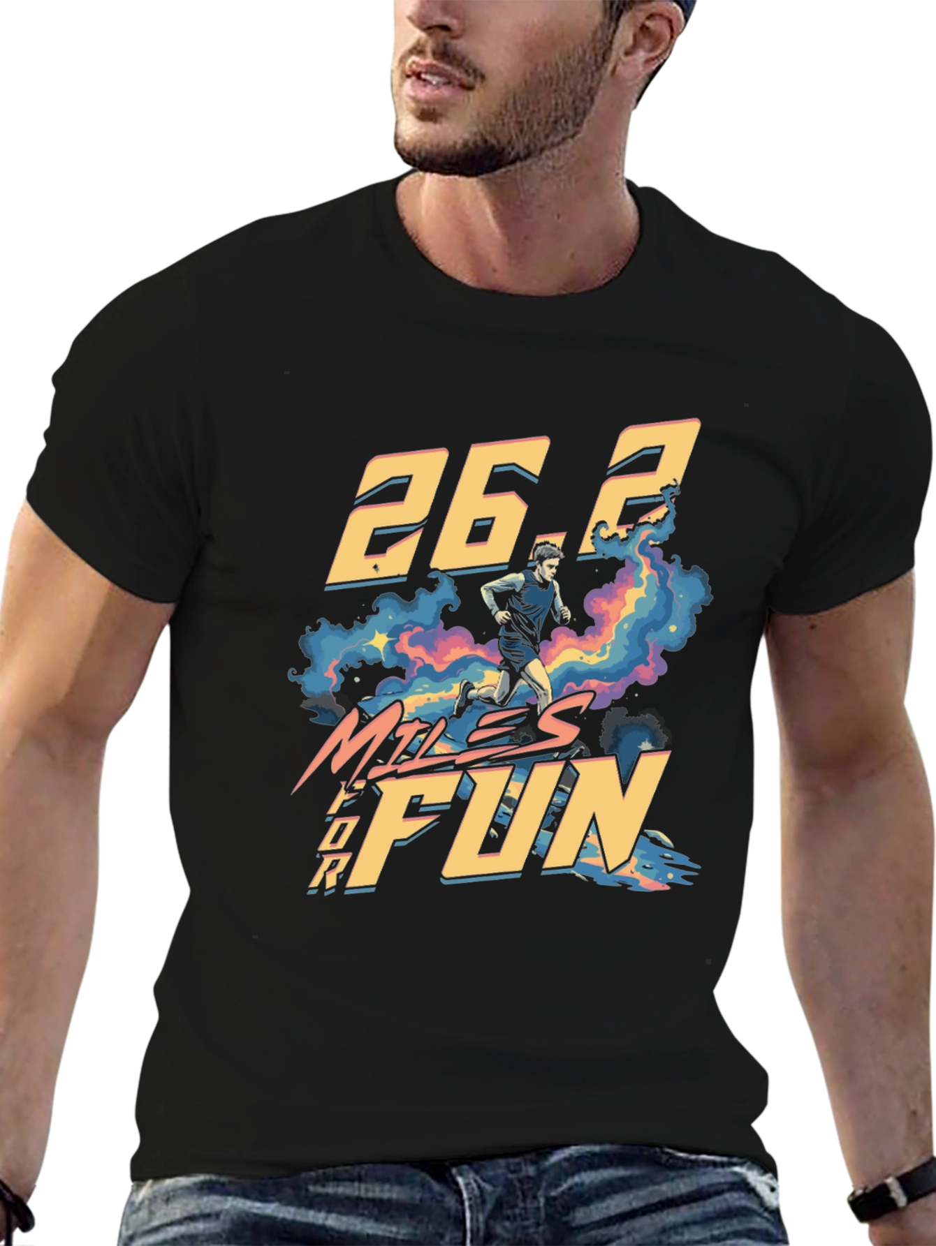 26.2 Miles For Fun Marathon Runner Graphic Tee