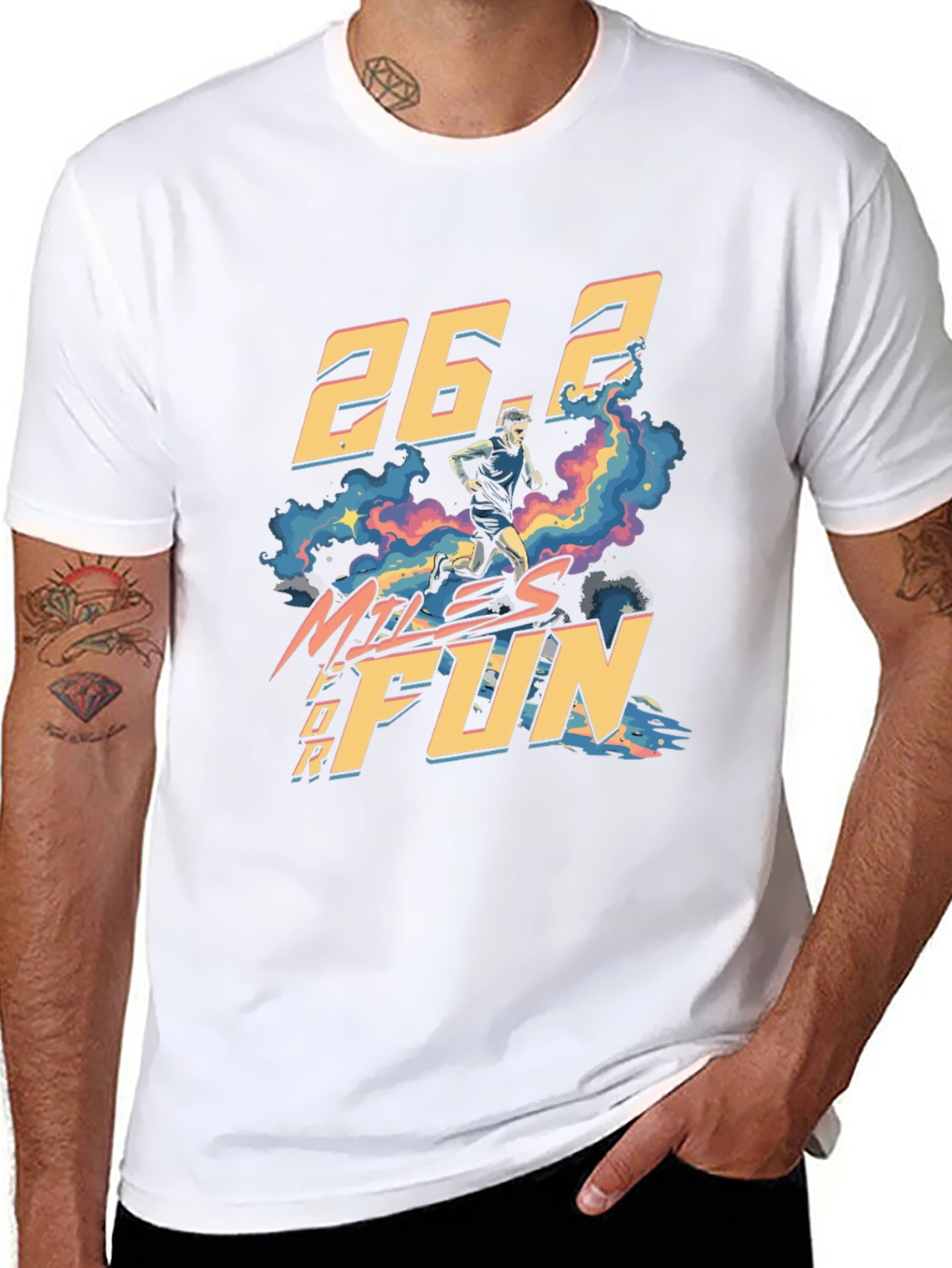 26.2 Miles For Fun Marathon Runner Graphic Tee