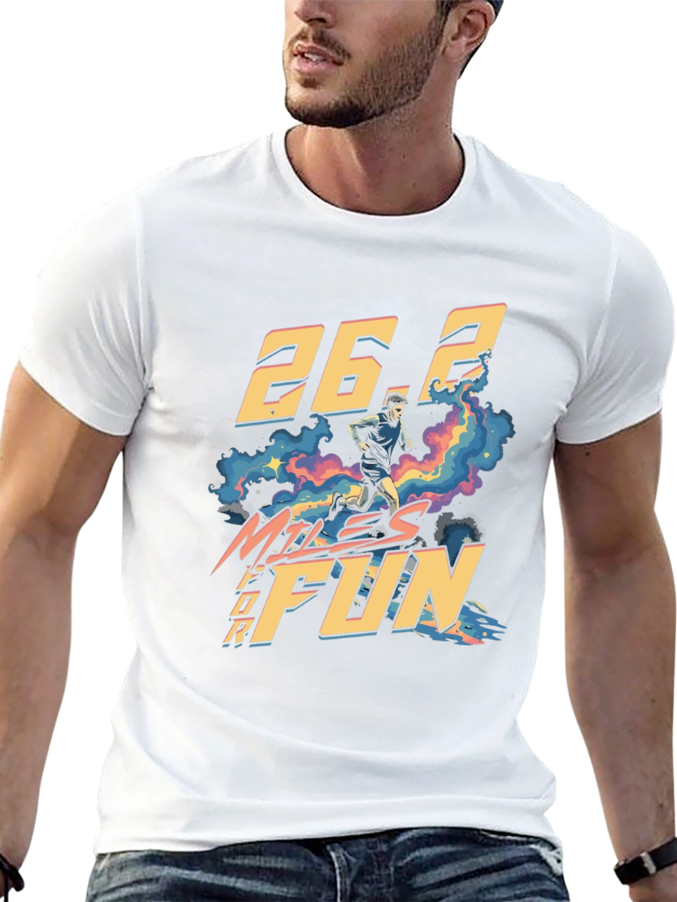26.2 Miles For Fun Marathon Runner Graphic Tee
