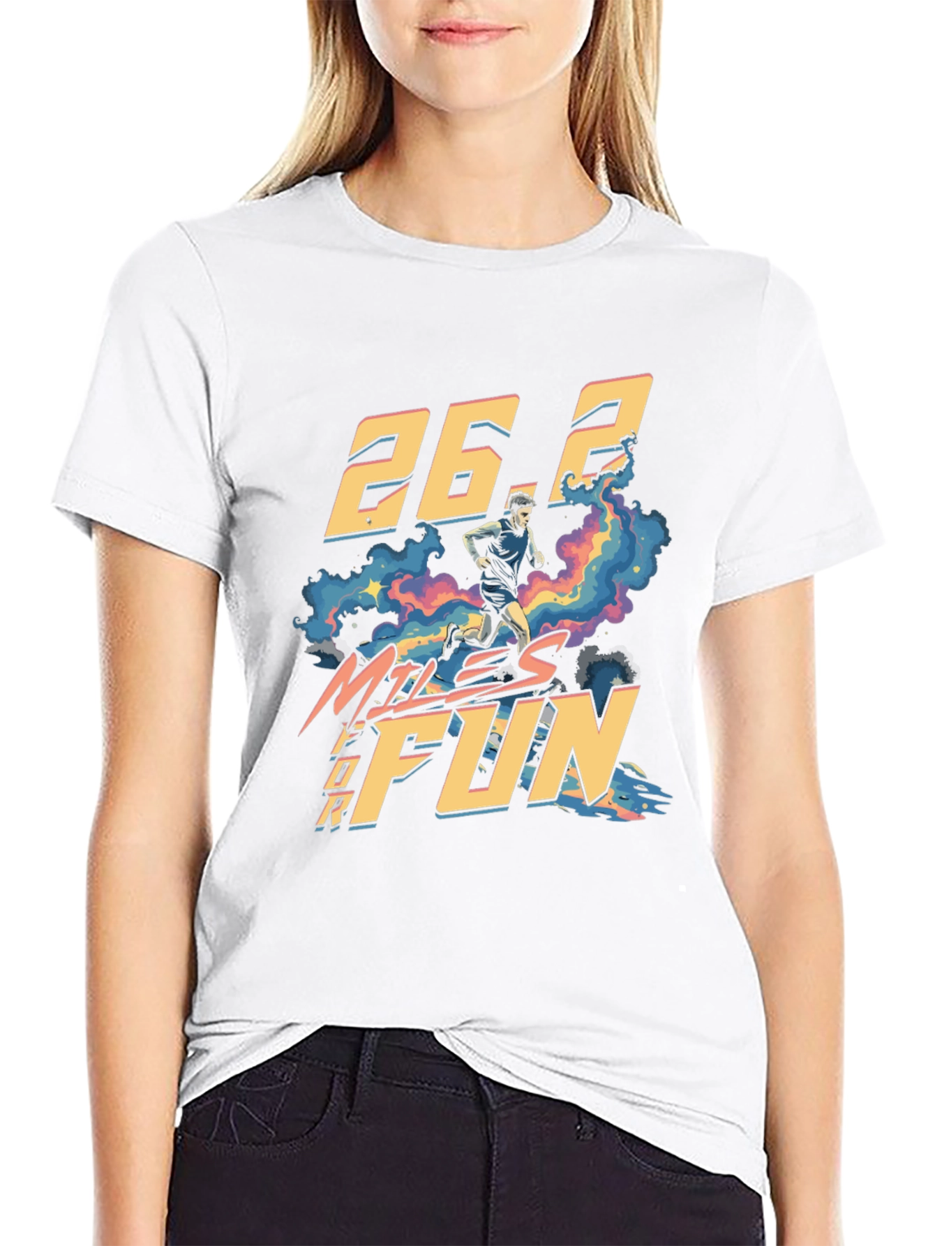 26.2 Miles For Fun Marathon Runner Graphic Tee