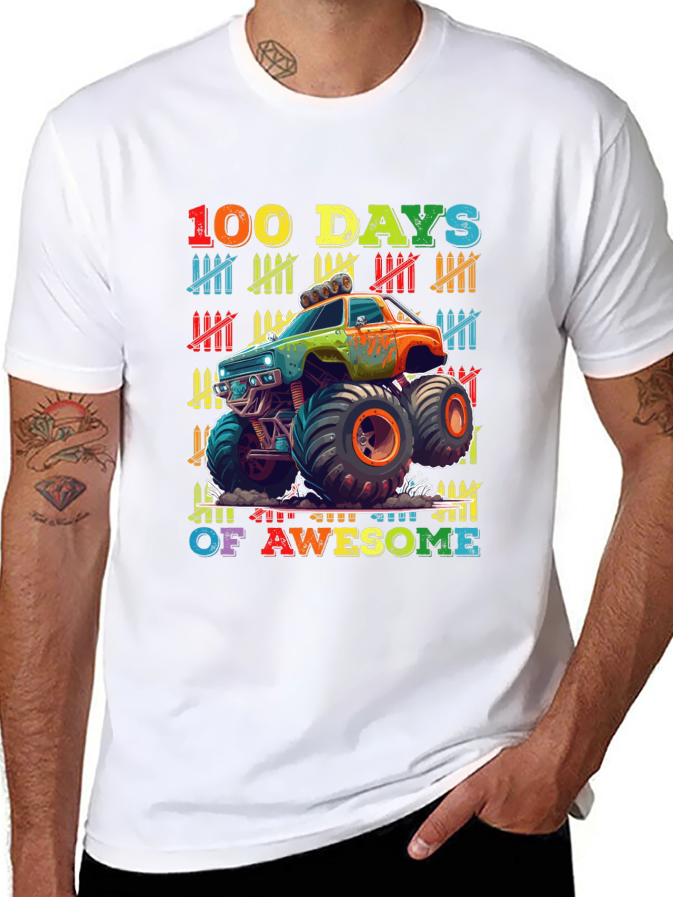 100 Days of Awesome Monster Truck T-Shirt