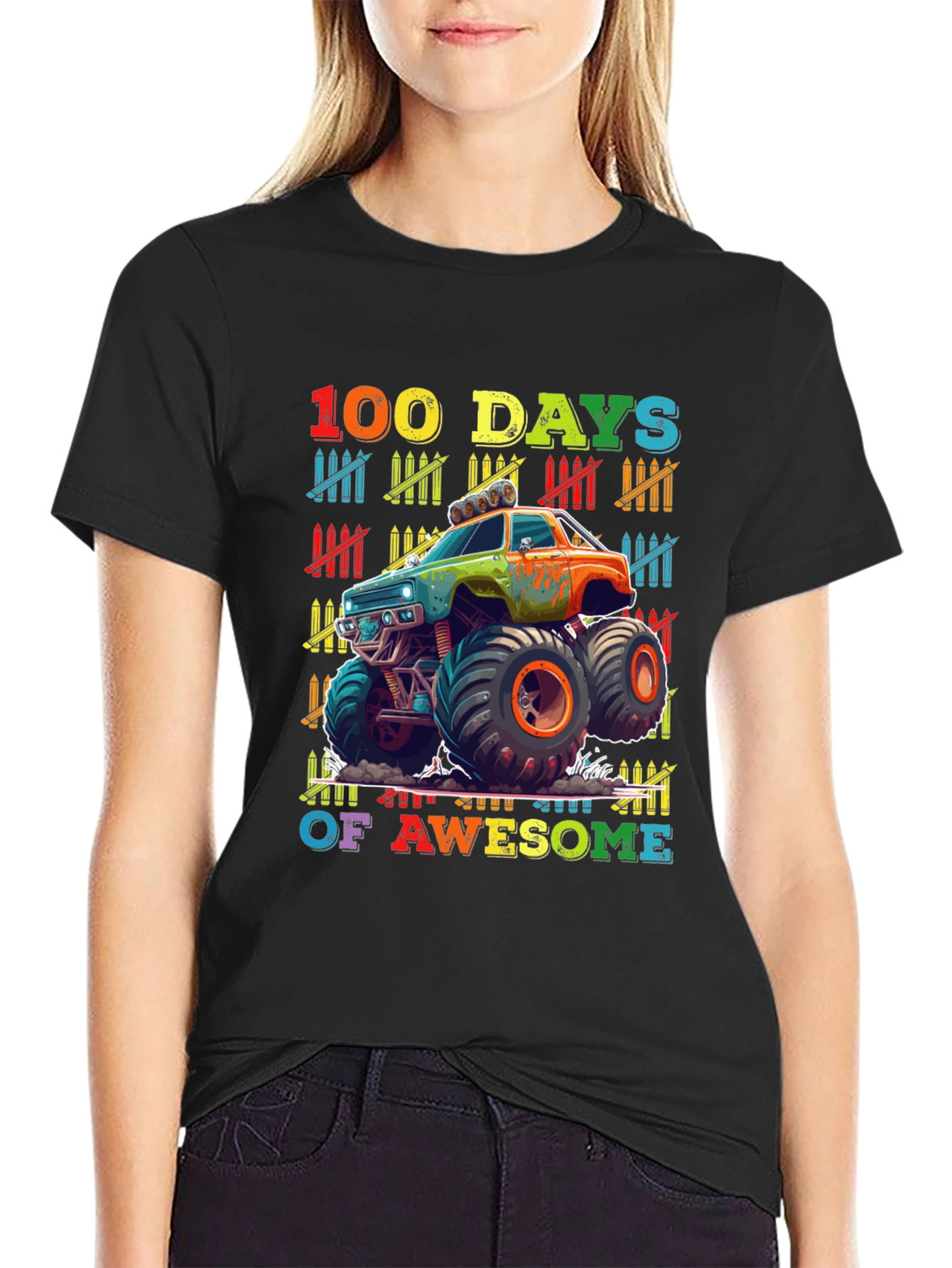 100 Days of Awesome Monster Truck T-Shirt