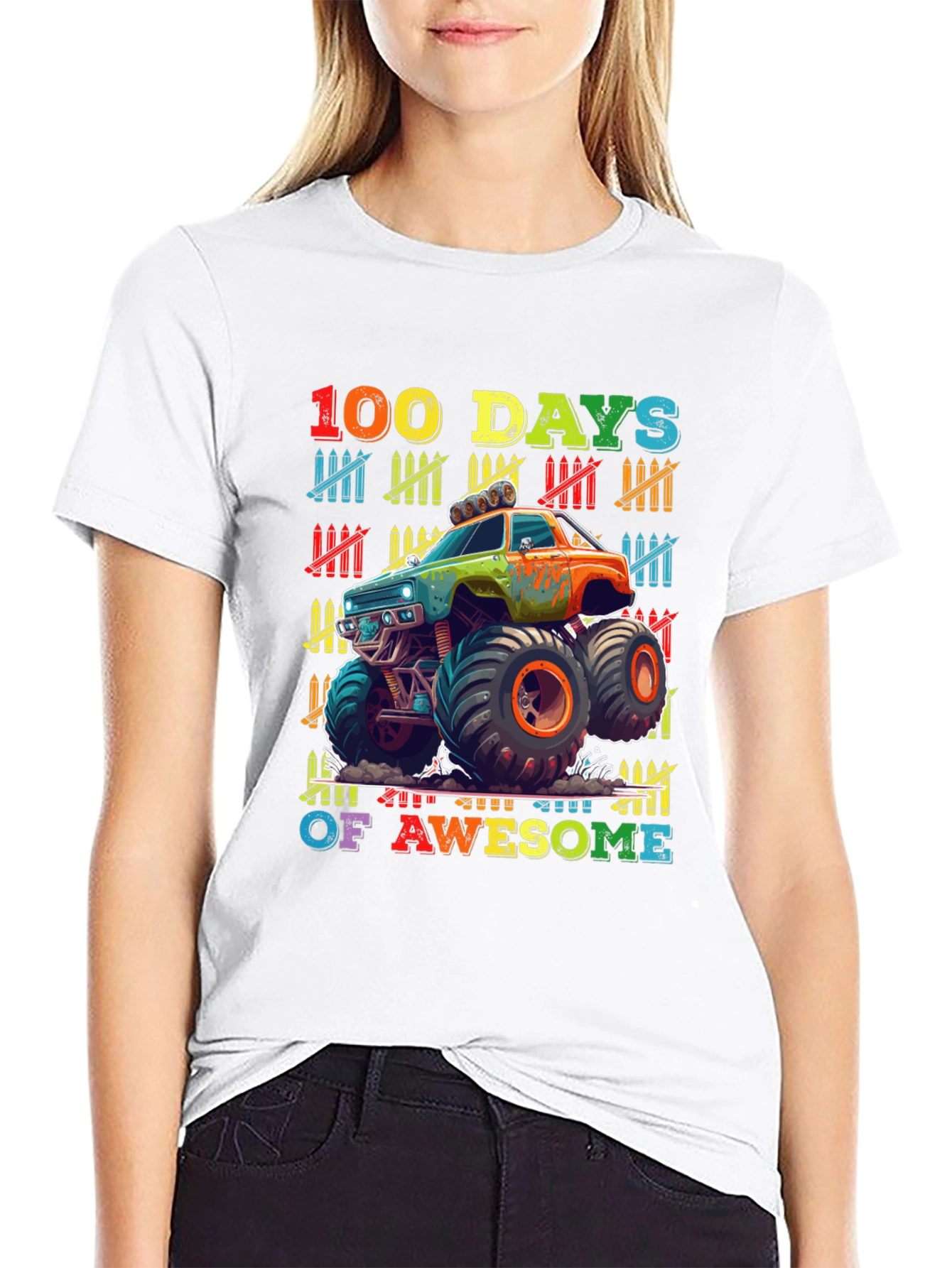 100 Days of Awesome Monster Truck T-Shirt