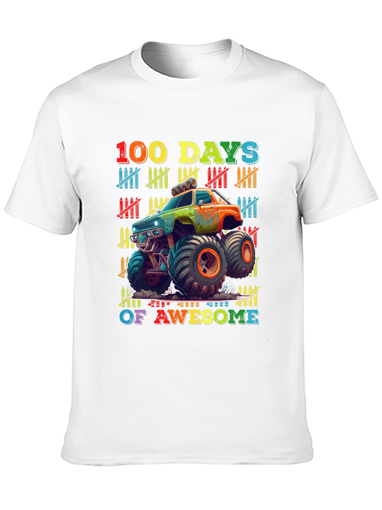 100 Days of Awesome Monster Truck T-Shirt