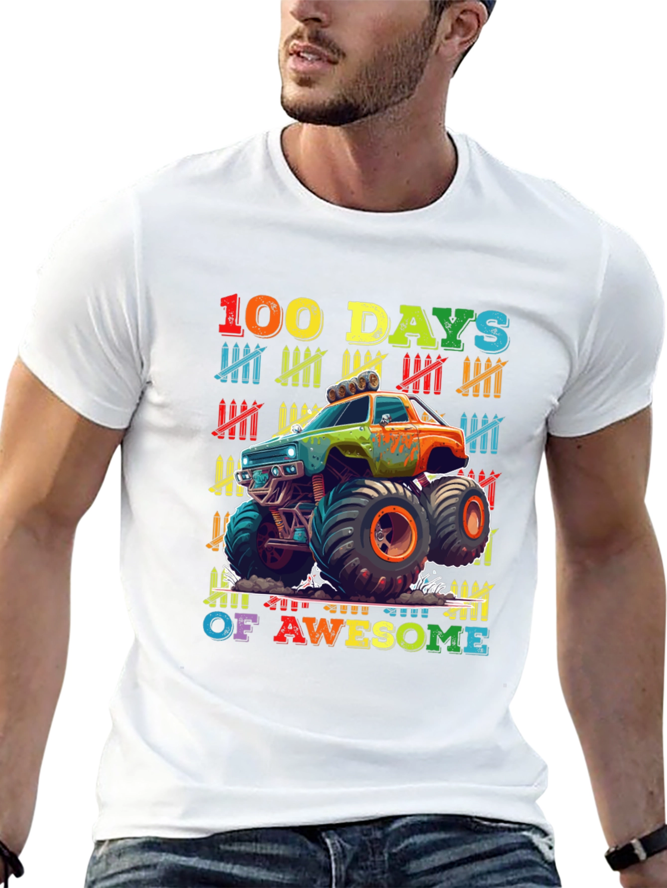 100 Days of Awesome Monster Truck T-Shirt