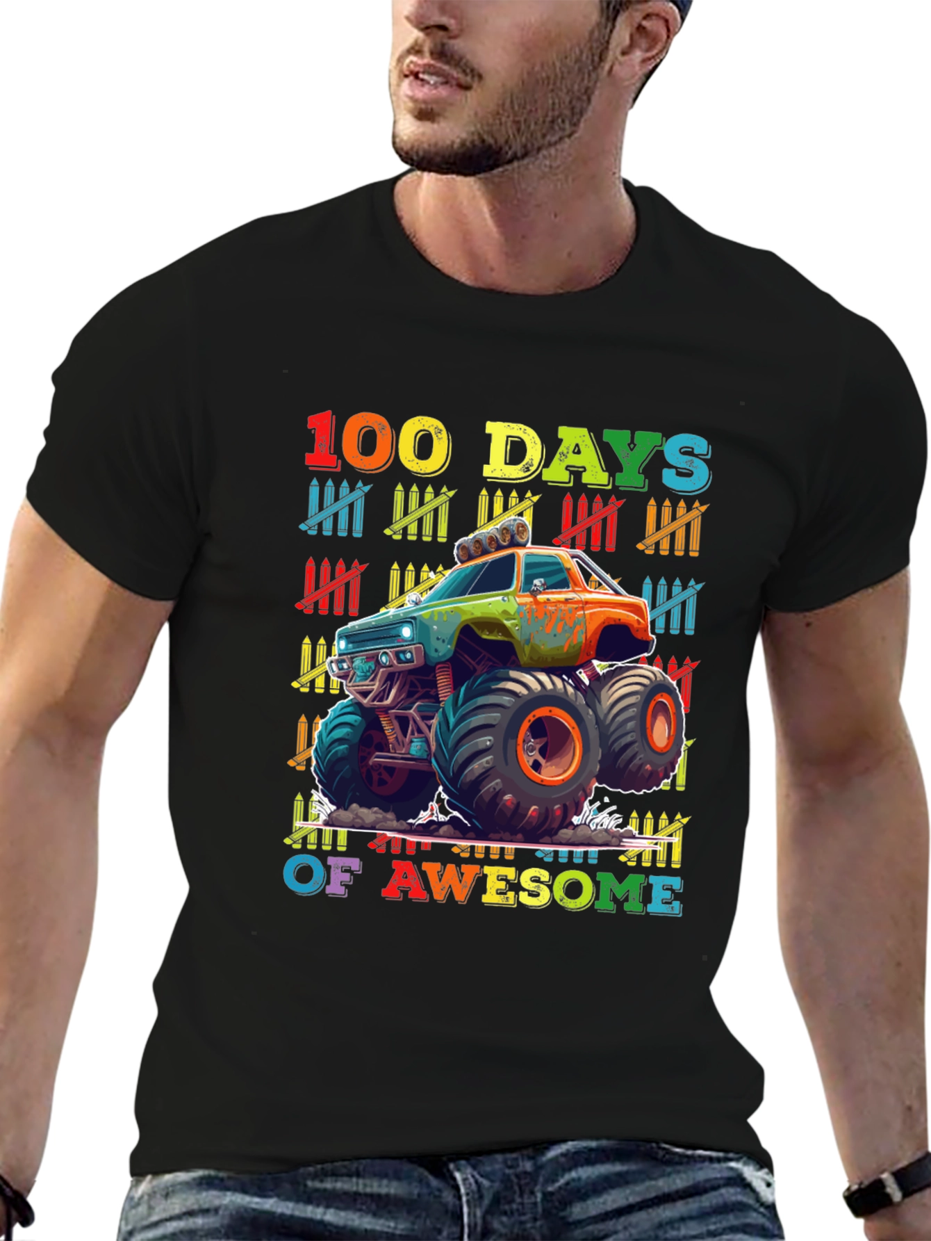 100 Days of Awesome Monster Truck T-Shirt