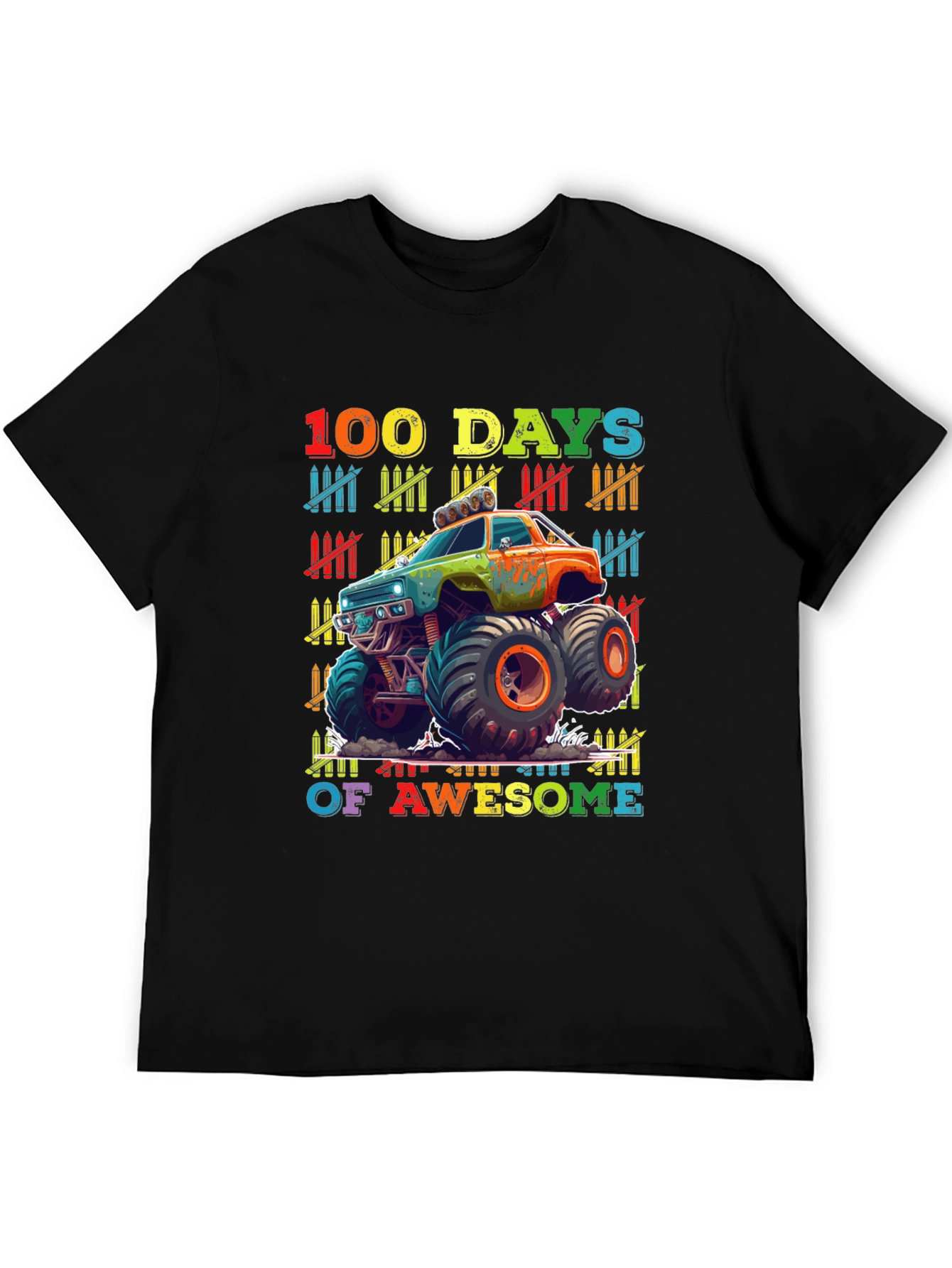 100 Days of Awesome Monster Truck T-Shirt