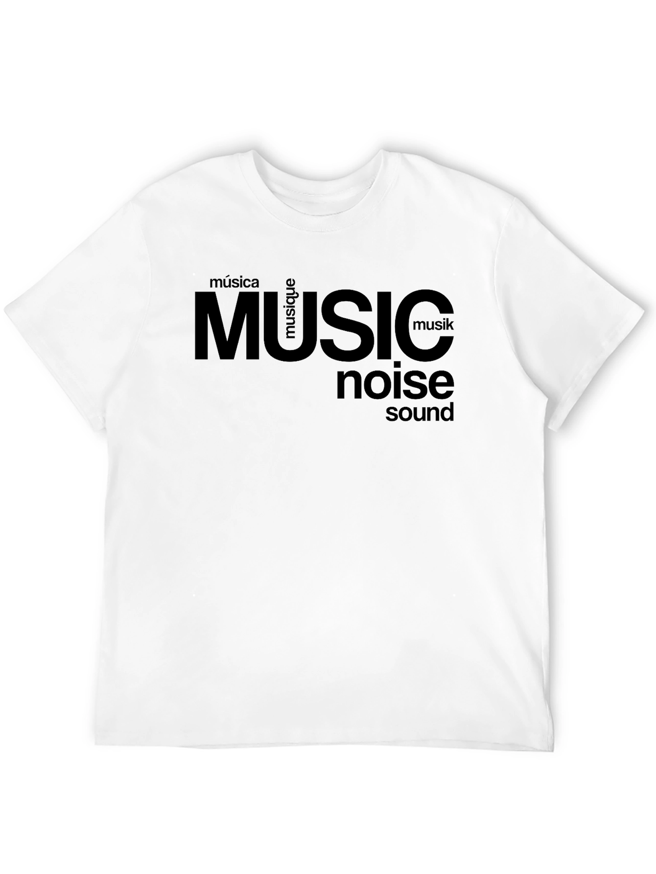 Music & Sound Typography Black T-Shirt